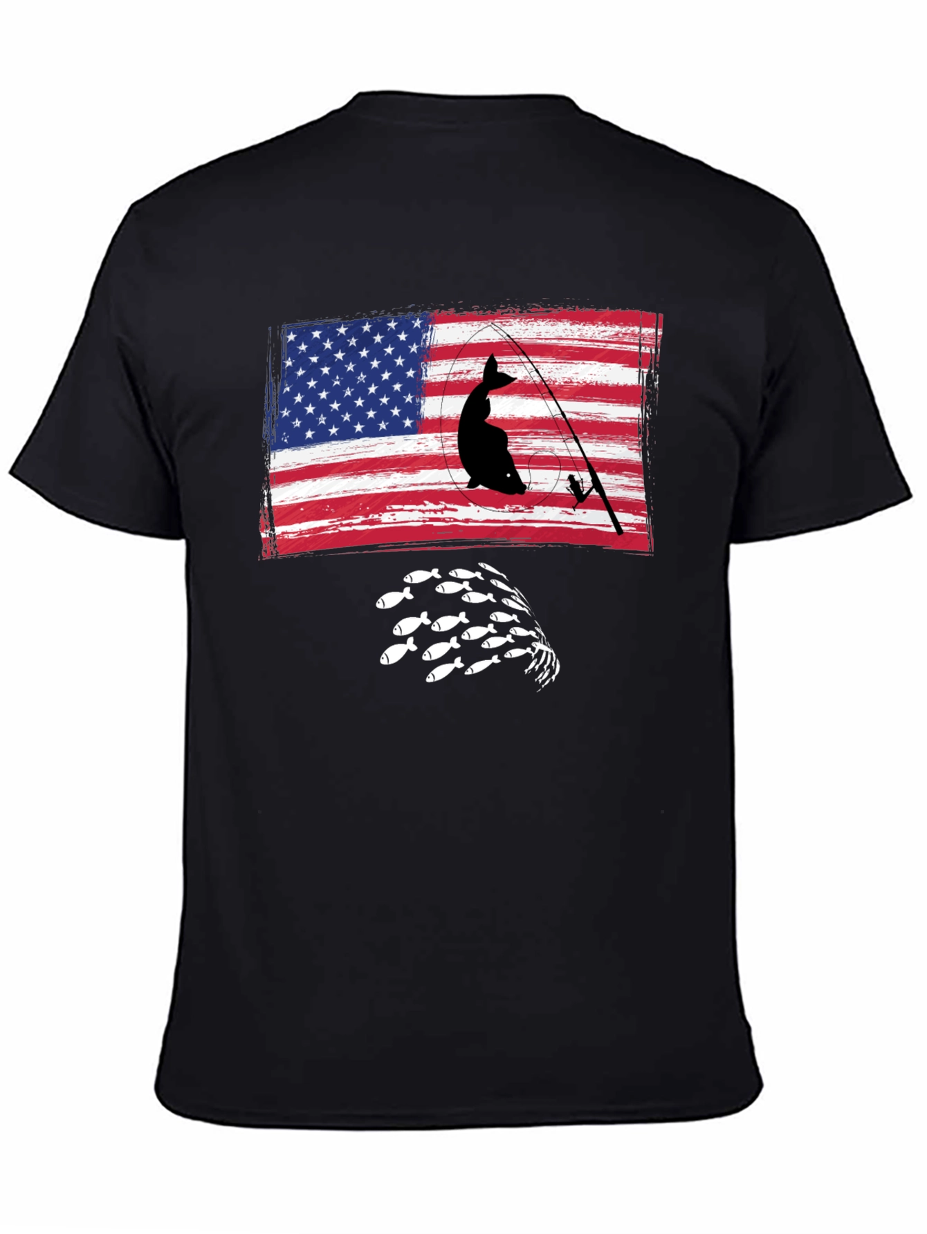 Fishing USA Flag Graphic Tee