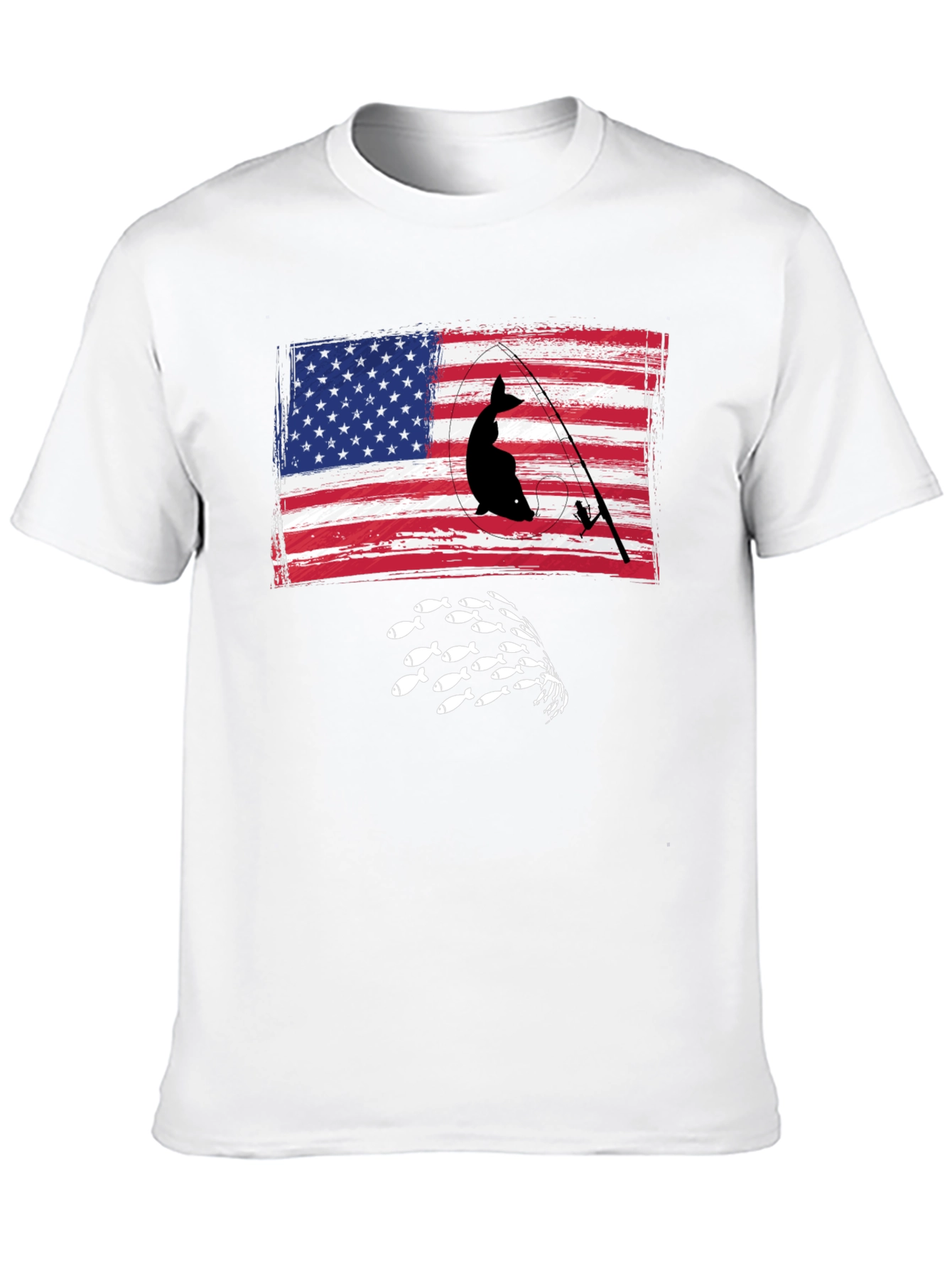 Fishing USA Flag Graphic Tee