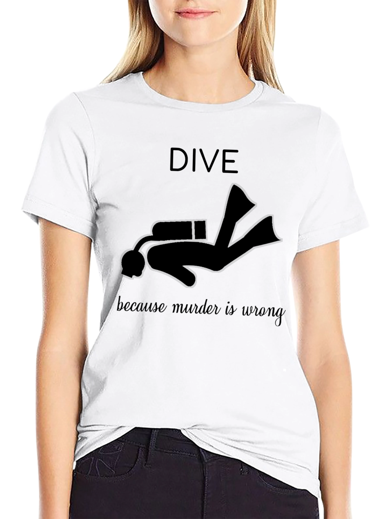 Dive Because Murder Is Wrong Black T-Shirt