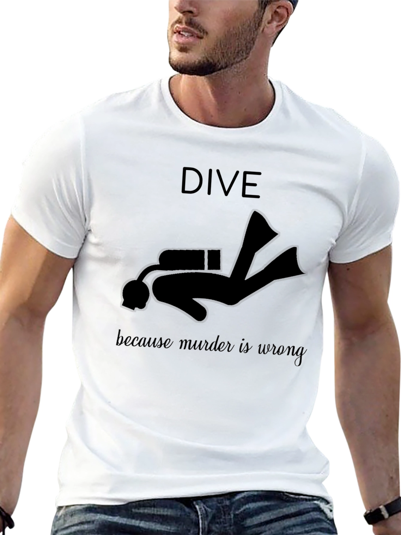 Dive Because Murder Is Wrong Black T-Shirt