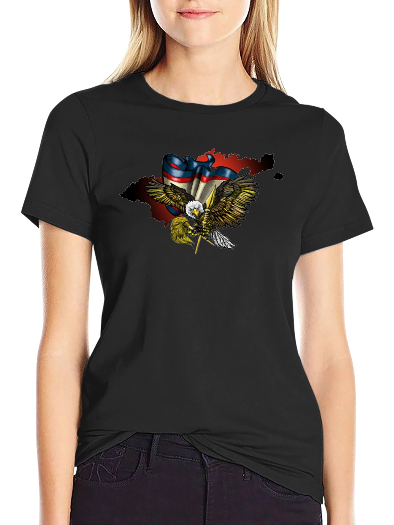 Eagle Flag Graphic Print T-Shirt