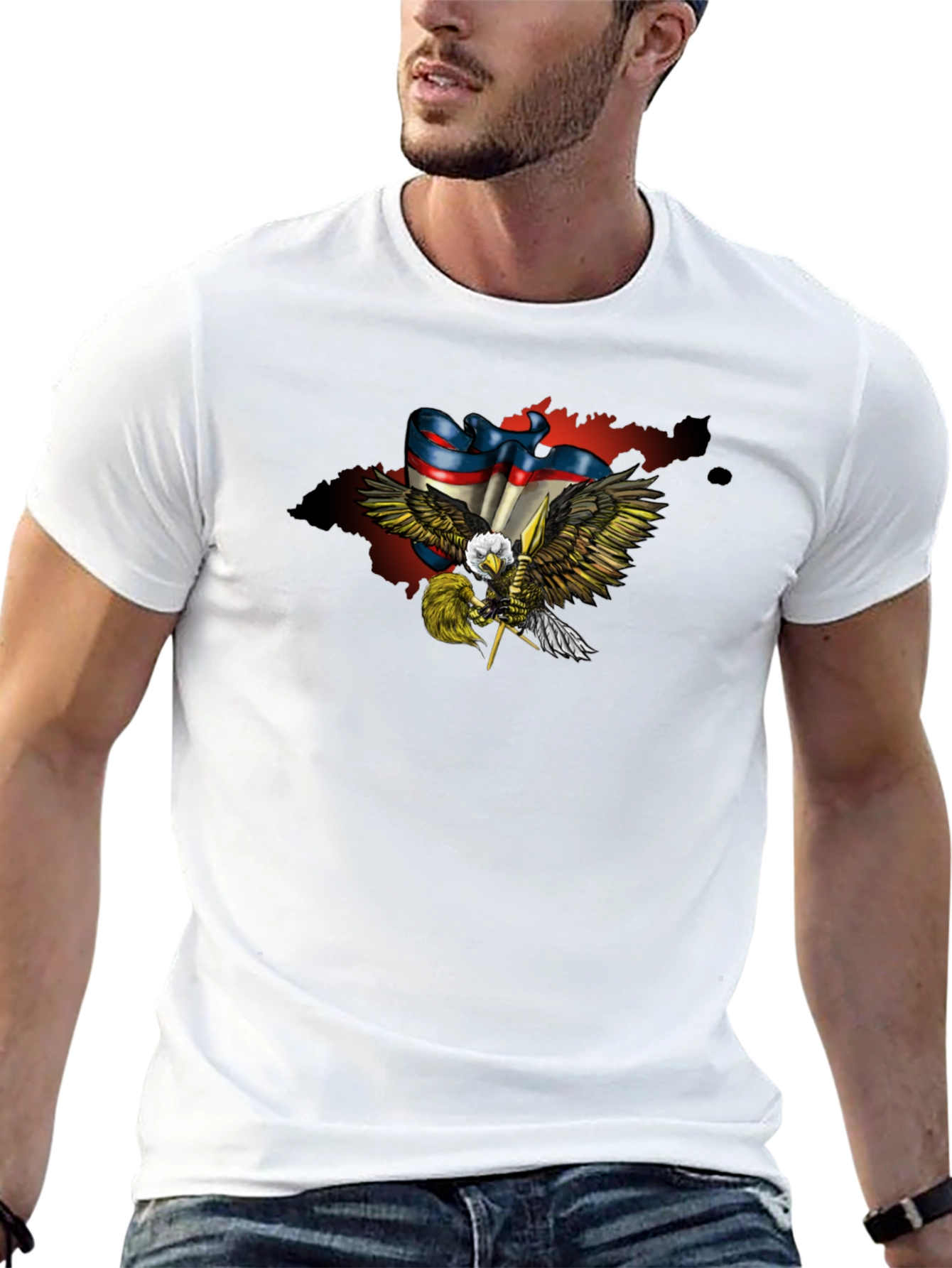 Eagle Flag Graphic Print T-Shirt