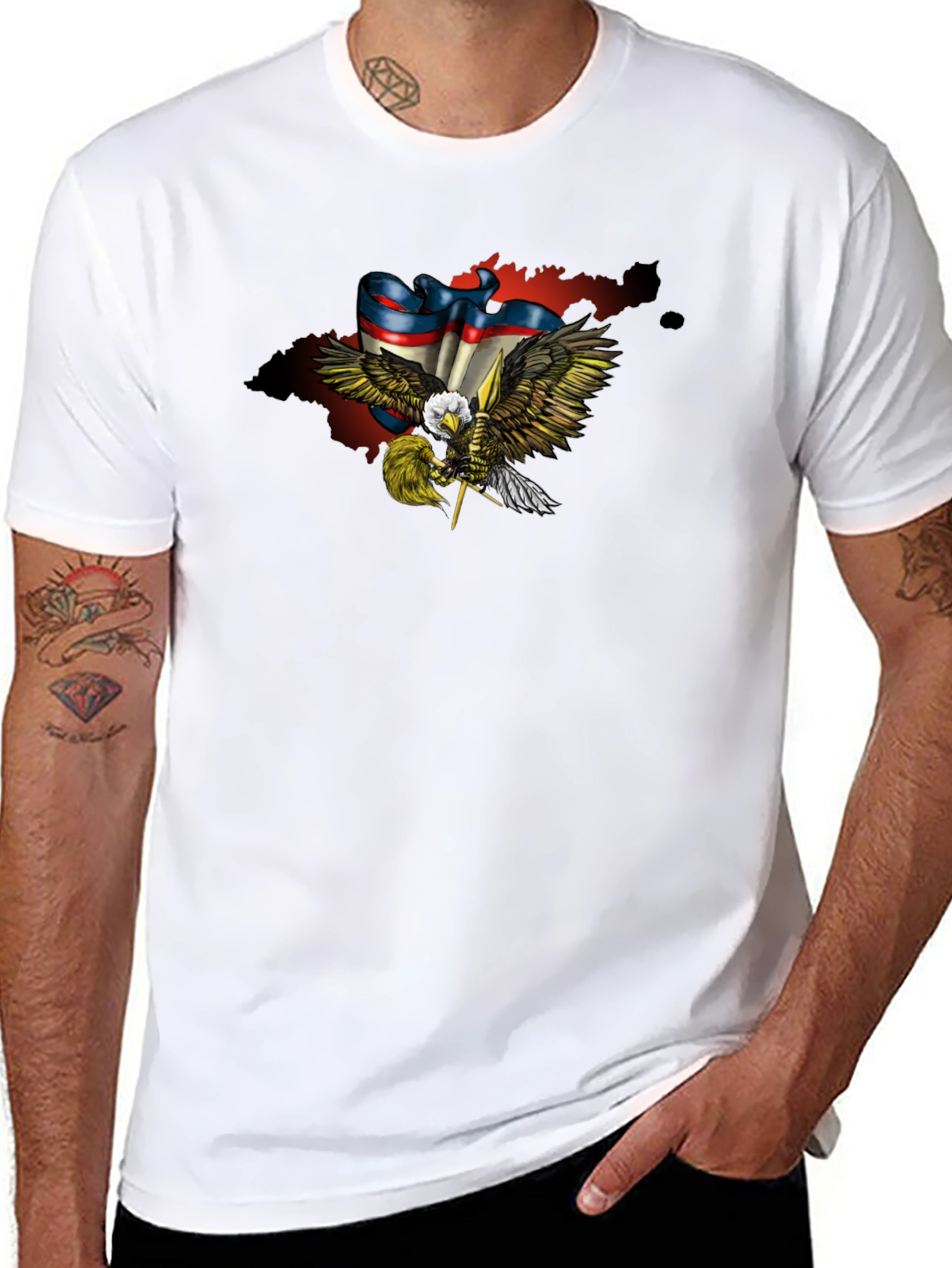 Eagle Flag Graphic Print T-Shirt
