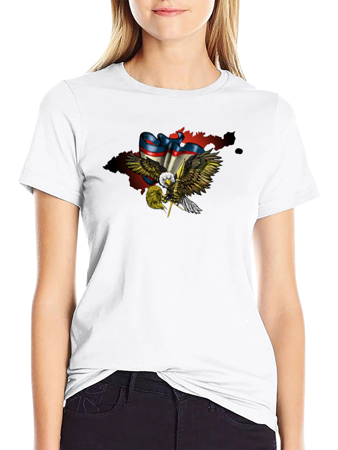 Eagle Flag Graphic Print T-Shirt