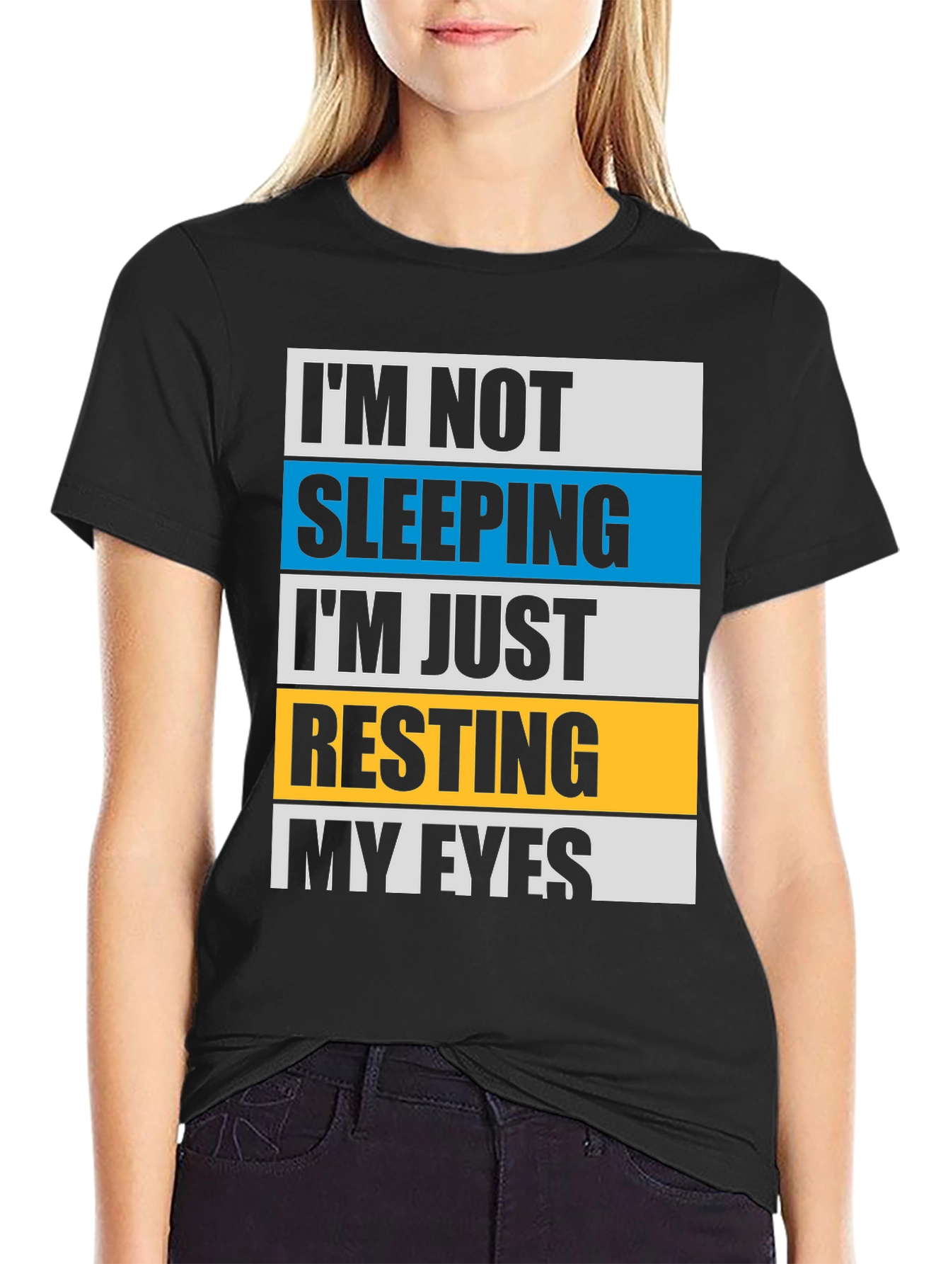 Resting My Eyes Graphic Tee - Funny Sleep Shirt