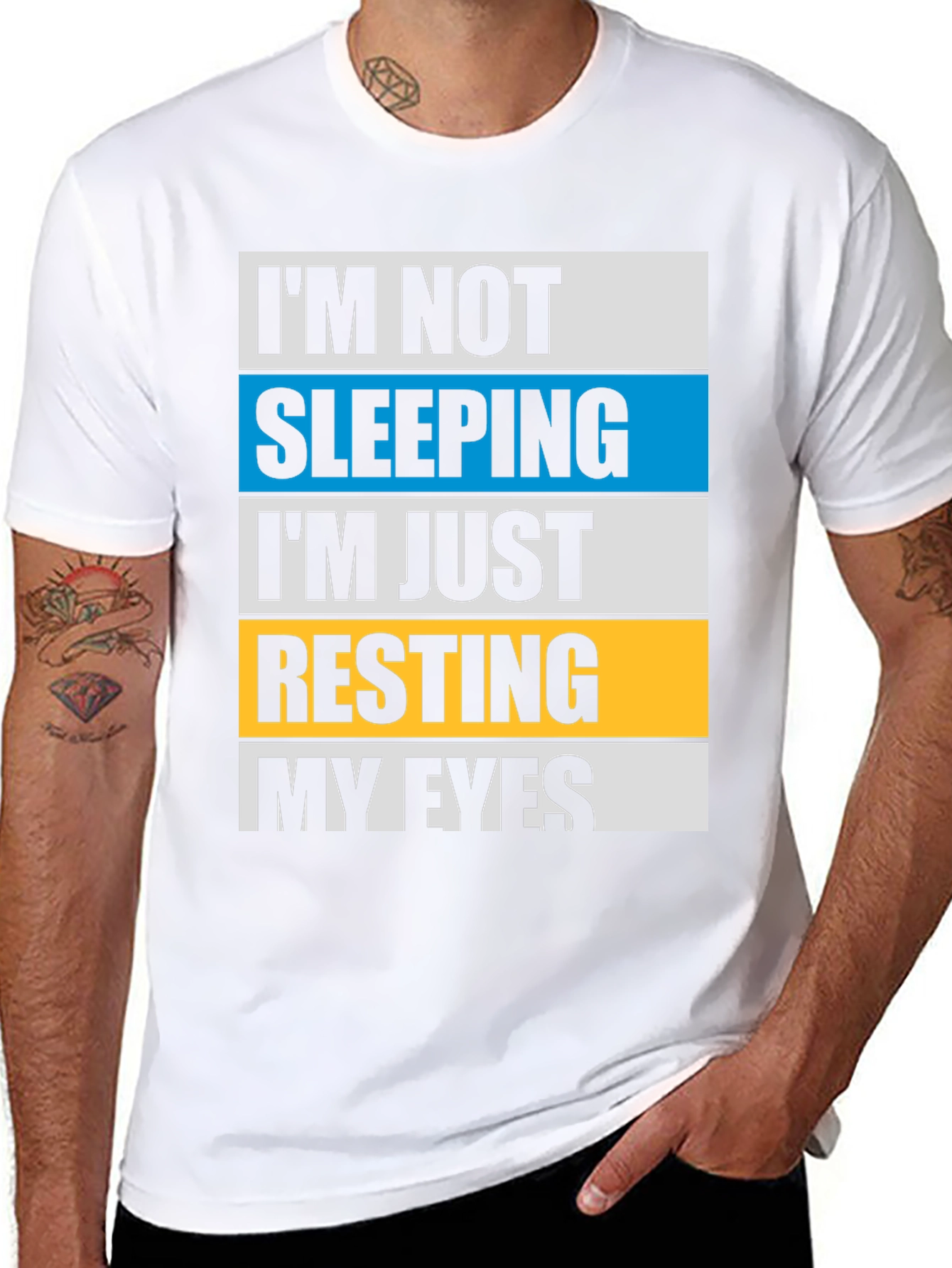 Resting My Eyes Graphic Tee - Funny Sleep Shirt