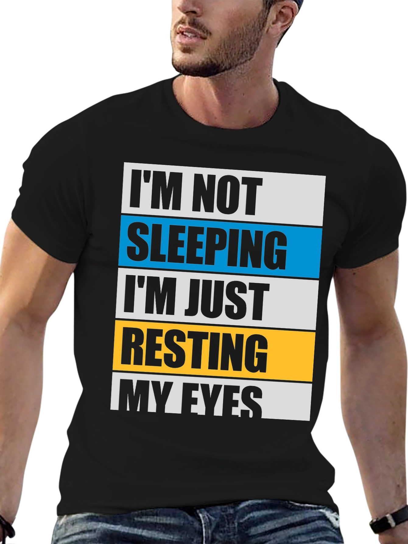 Resting My Eyes Graphic Tee - Funny Sleep Shirt