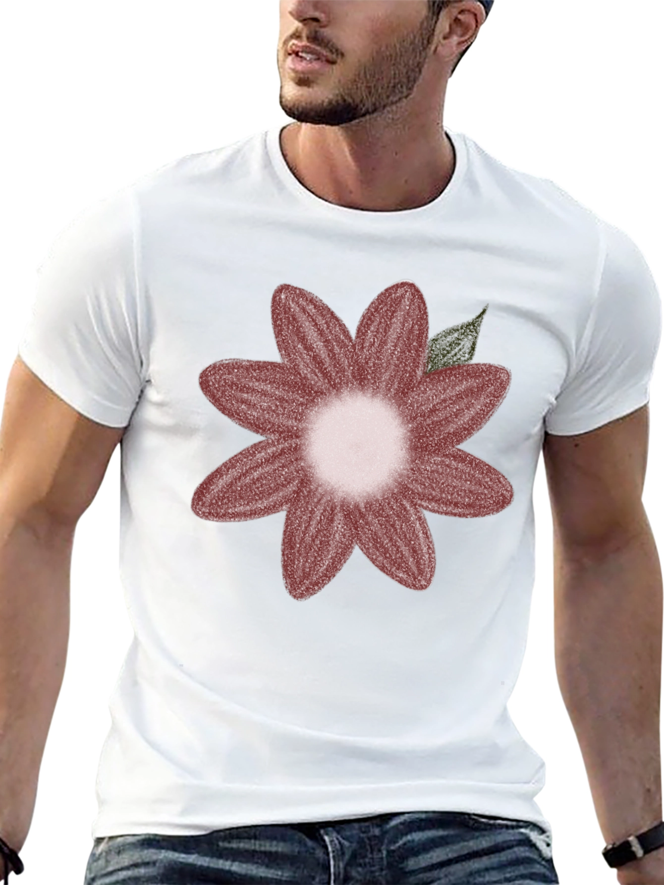 Floral Graphic Tee - Black Cotton Blend