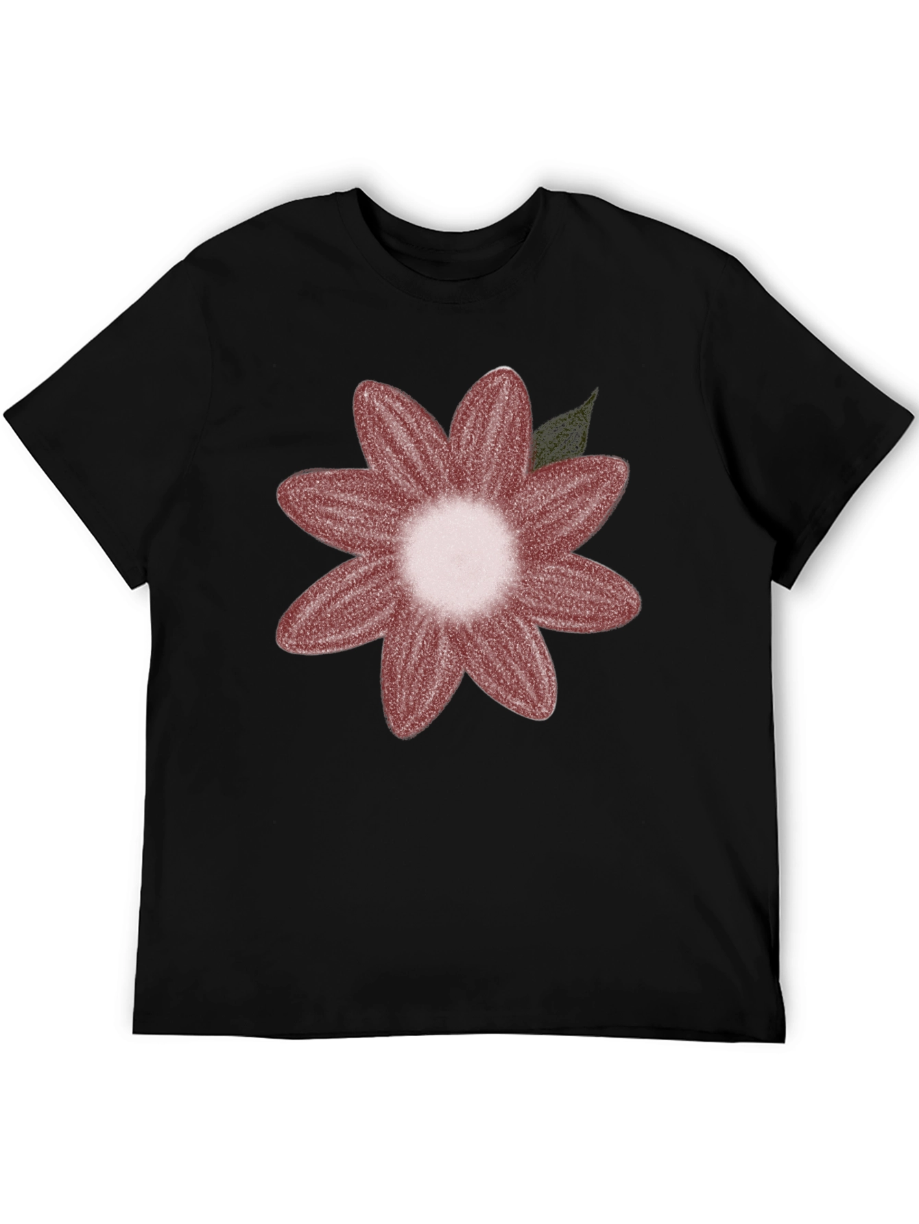Floral Graphic Tee - Black Cotton Blend
