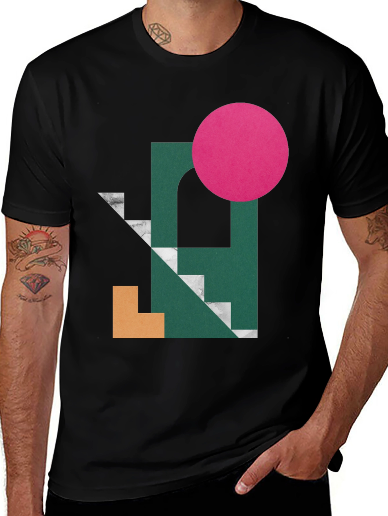 Abstract Graphic Print Tee - Modern Art Shirt