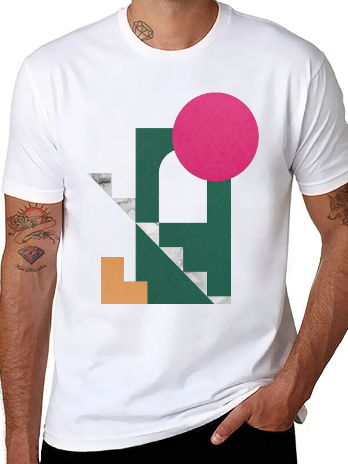 Abstract Graphic Print Tee - Modern Art Shirt