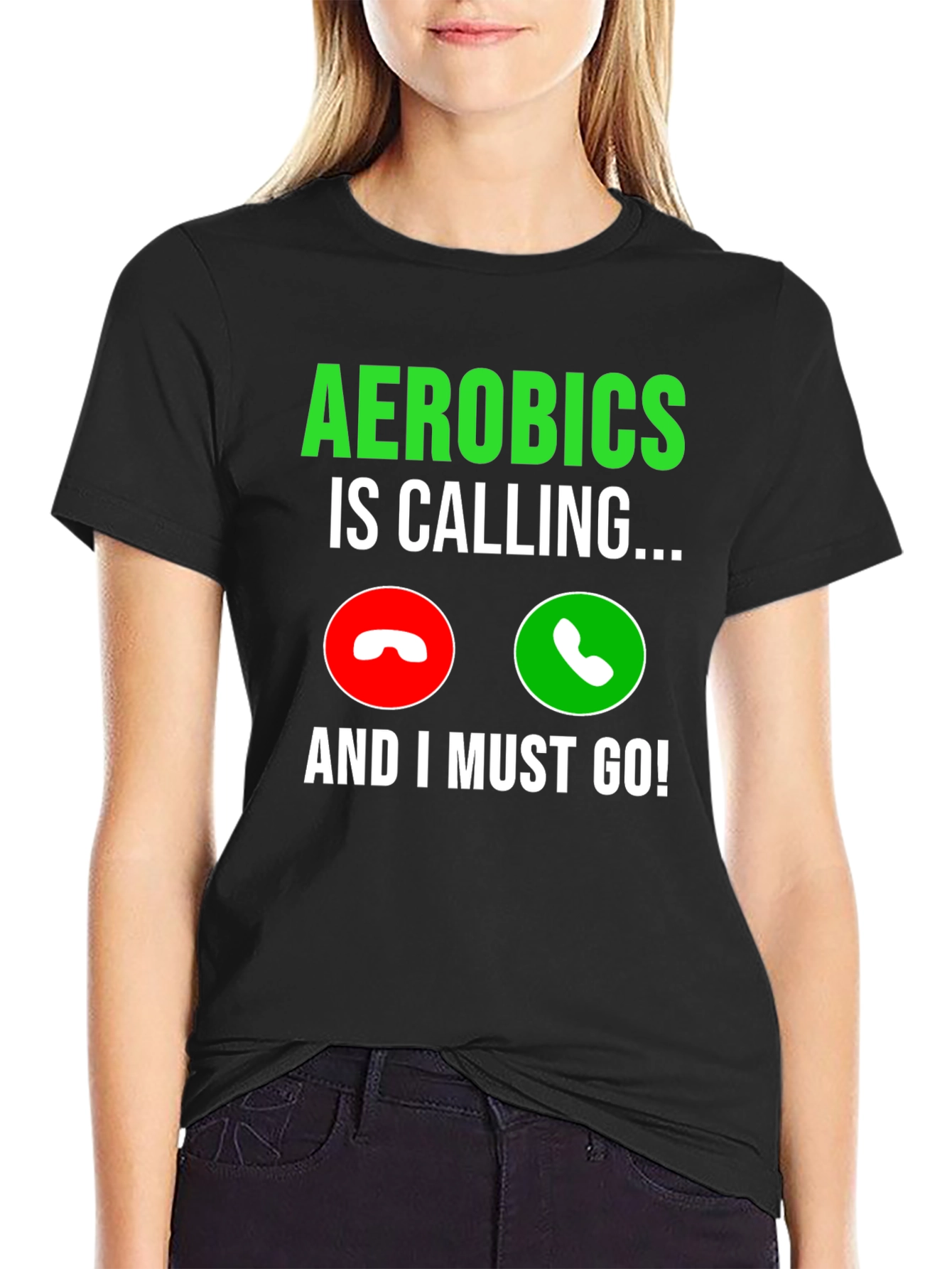 Aerobics Calling Black T-Shirt