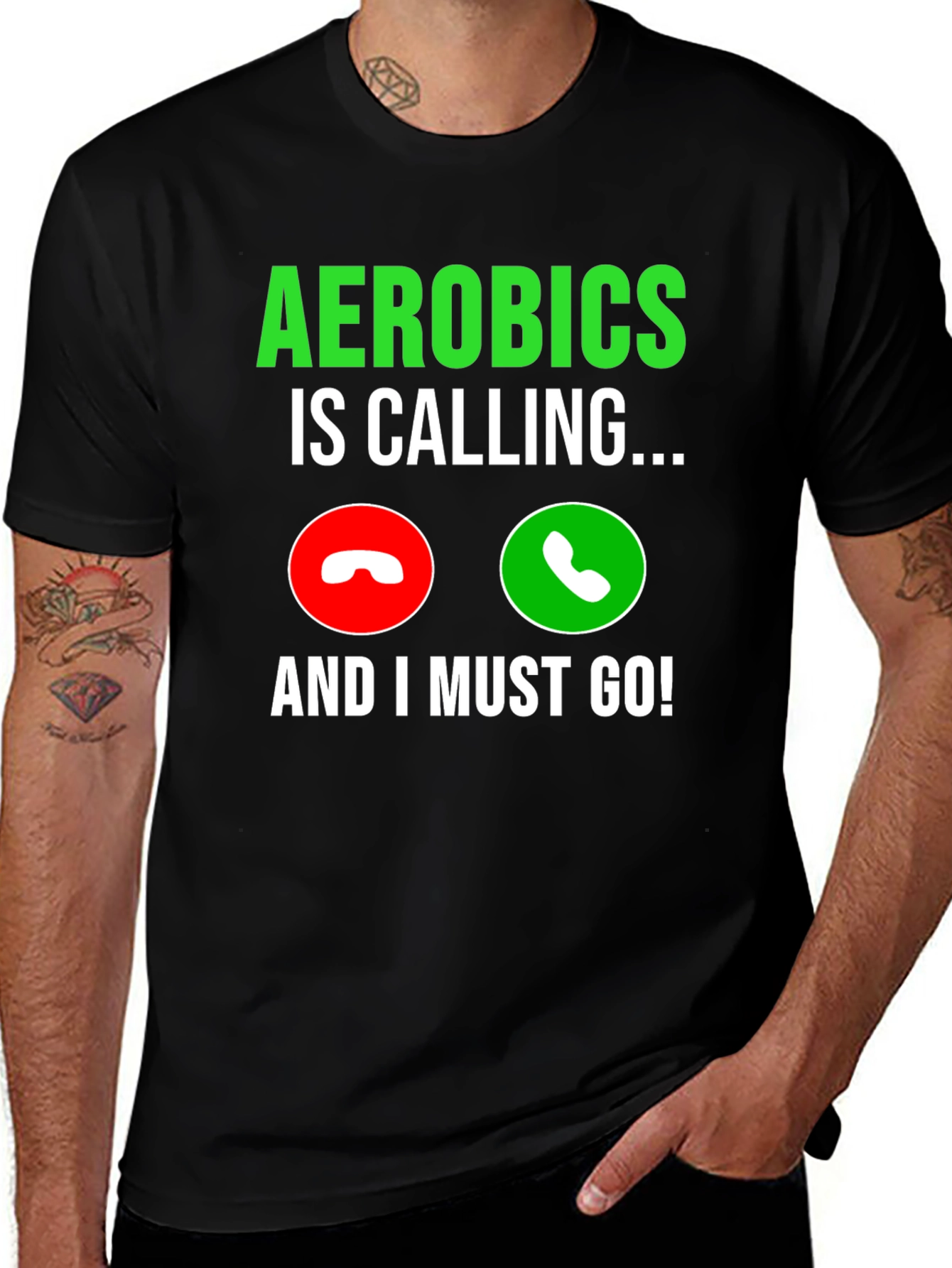 Aerobics Calling Black T-Shirt