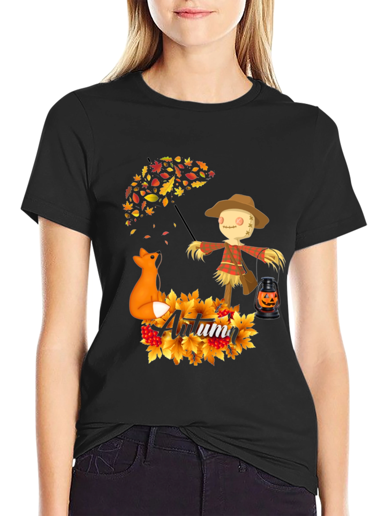 Autumn Scarecrow Fox T-Shirt