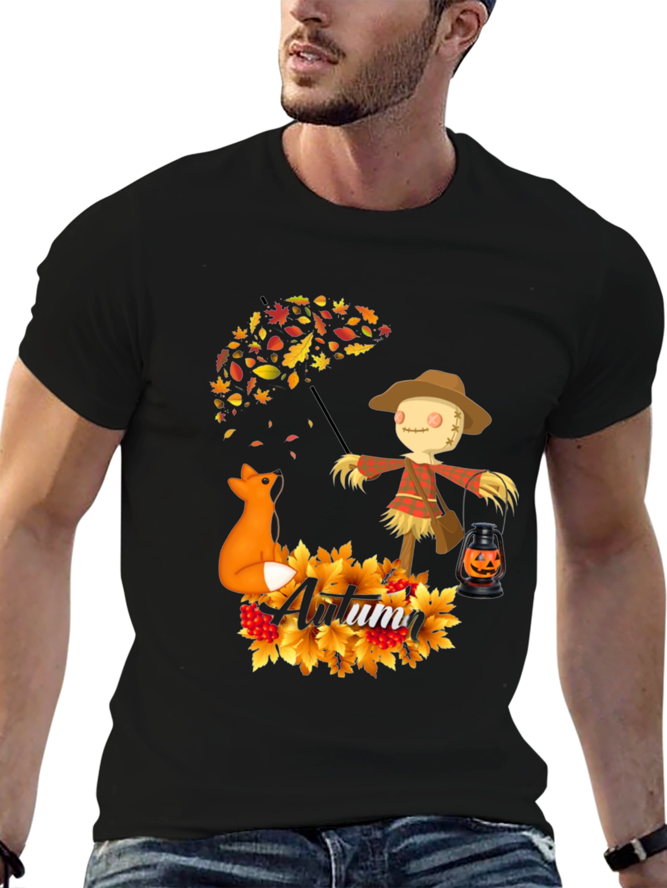 Autumn Scarecrow Fox T-Shirt