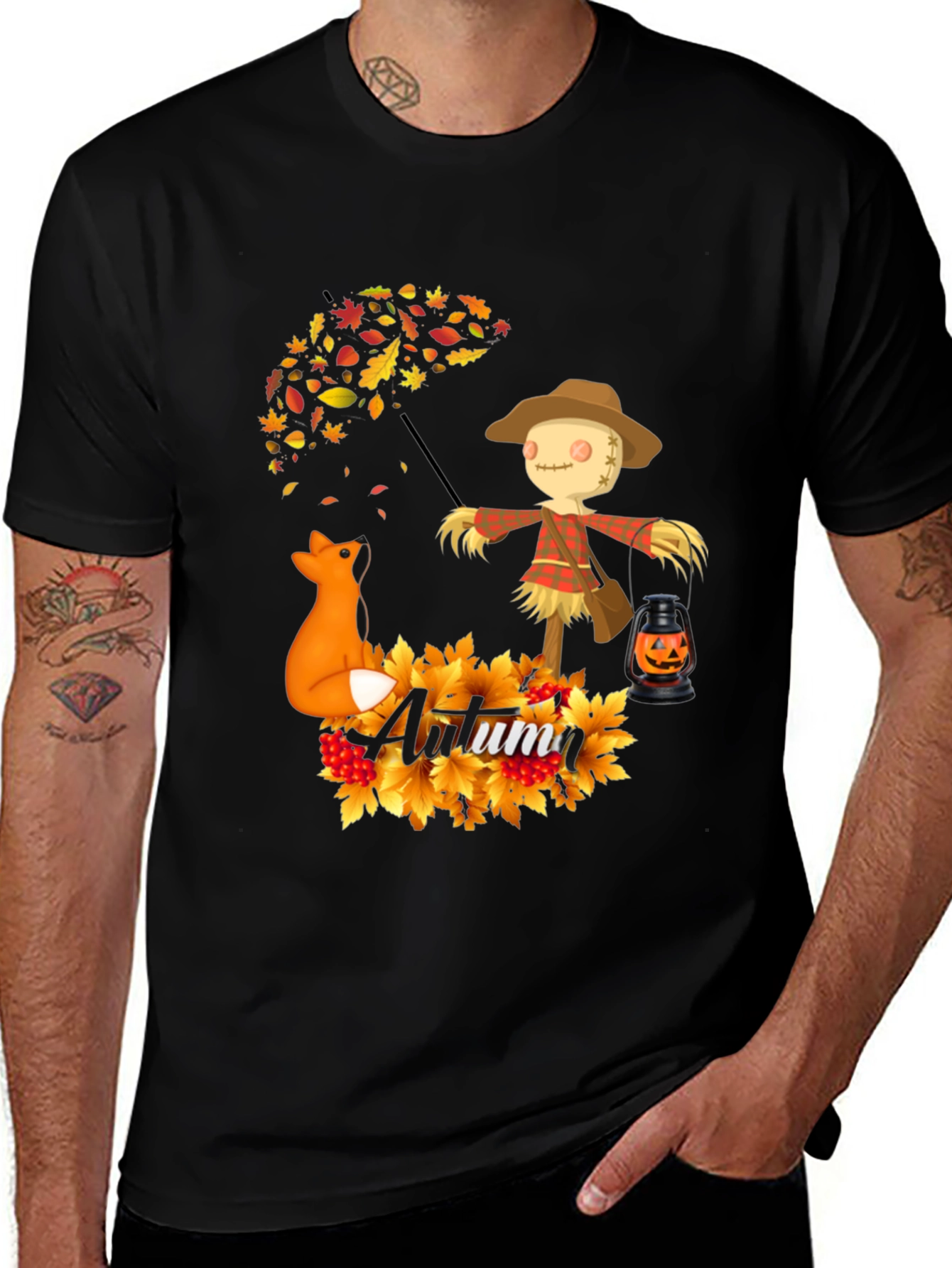 Autumn Scarecrow Fox T-Shirt