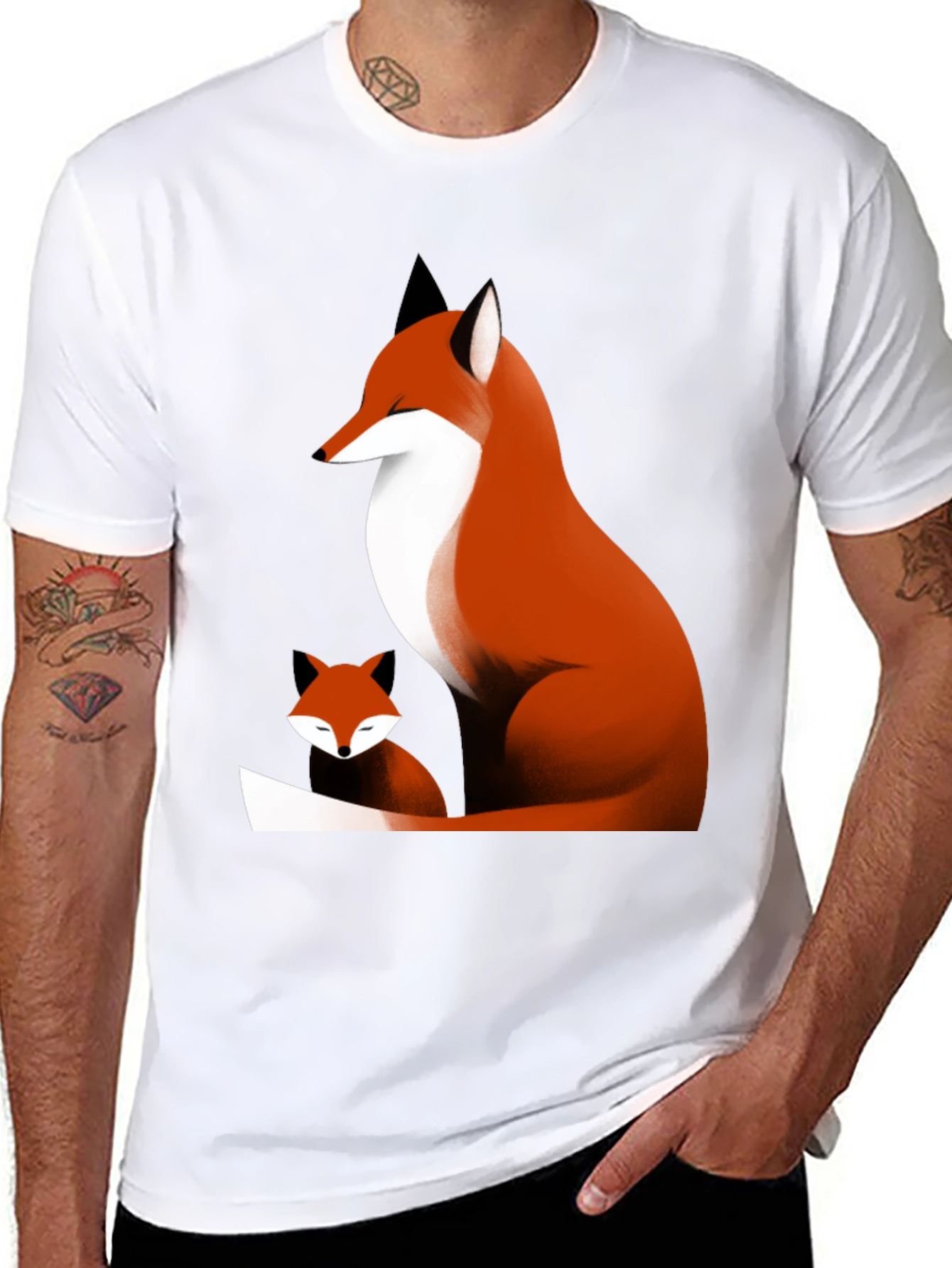 Fox Graphic Tee - Stylish Black Cotton Shirt
