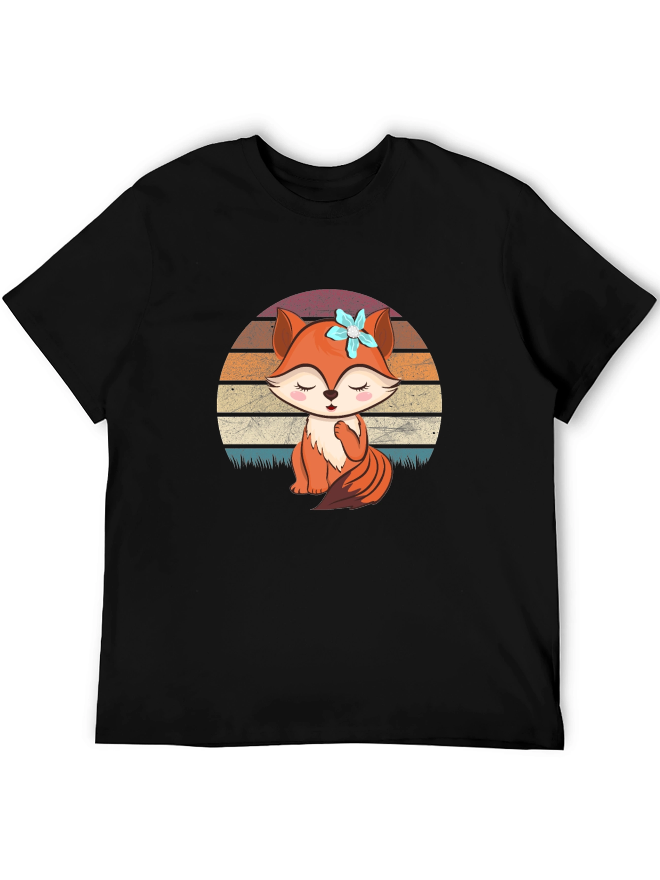 Cute Fox Graphic Tee - Unisex Black T-Shirt