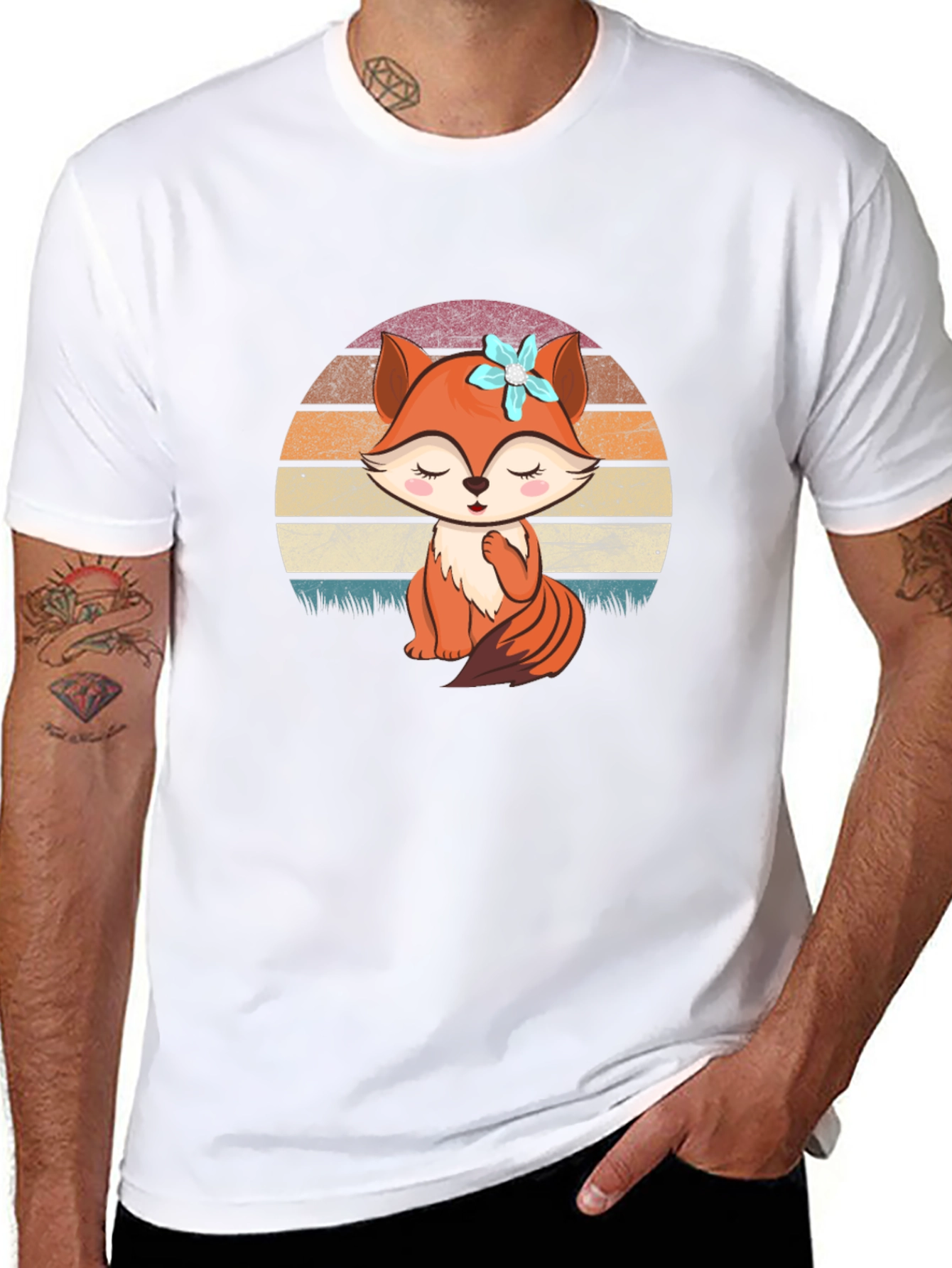 Cute Fox Graphic Tee - Unisex Black T-Shirt