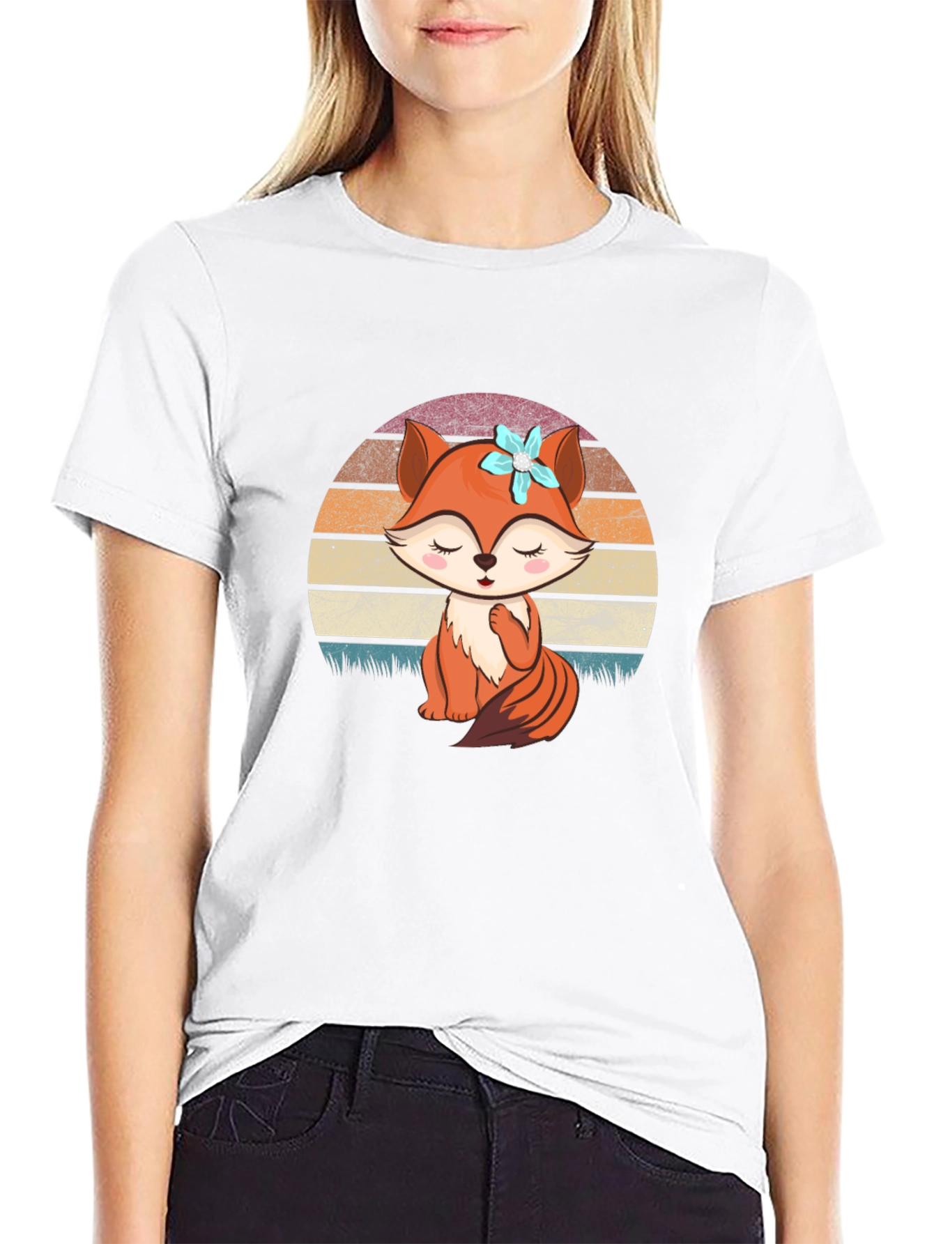 Cute Fox Graphic Tee - Unisex Black T-Shirt