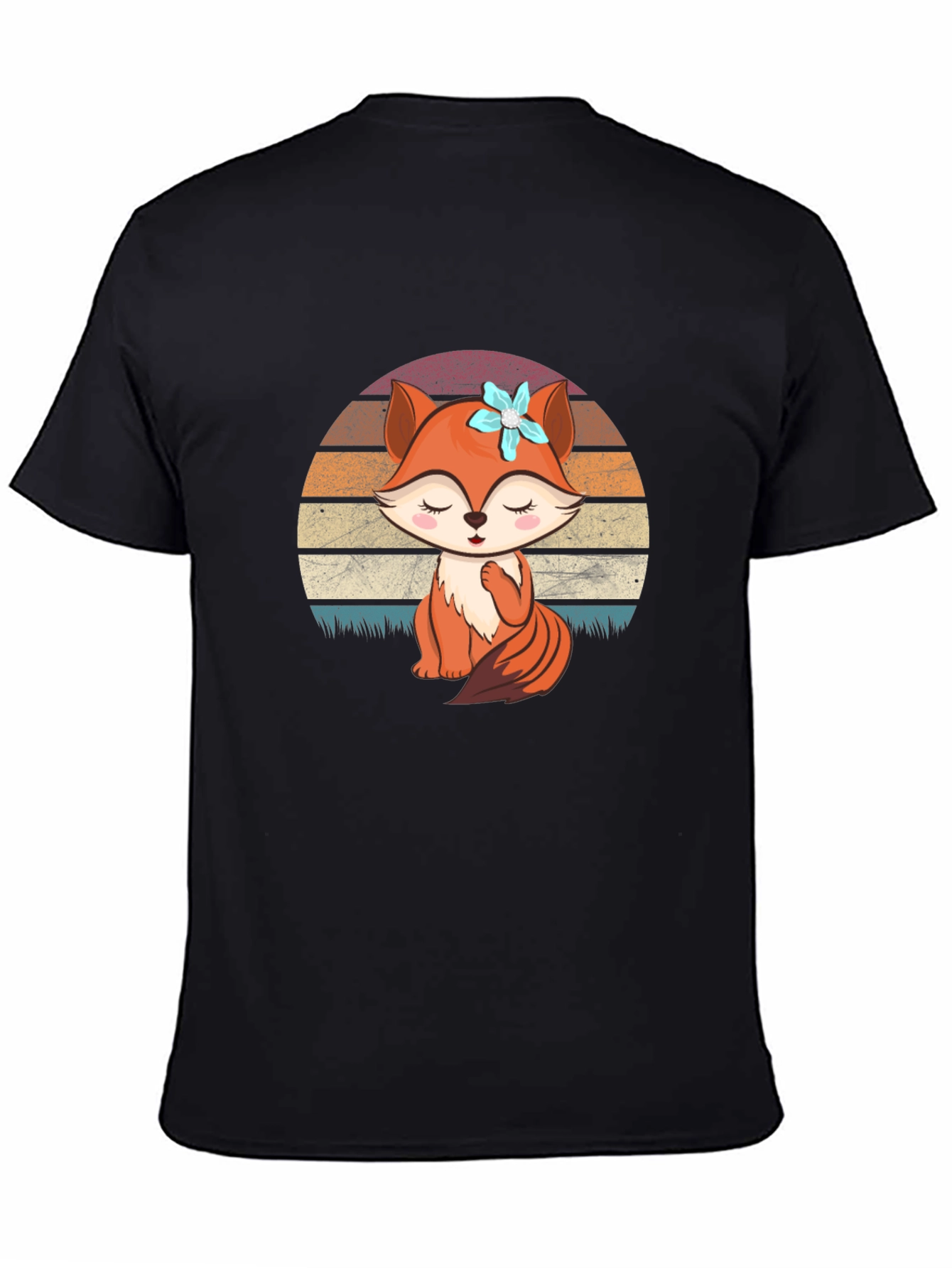 Cute Fox Graphic Tee - Unisex Black T-Shirt