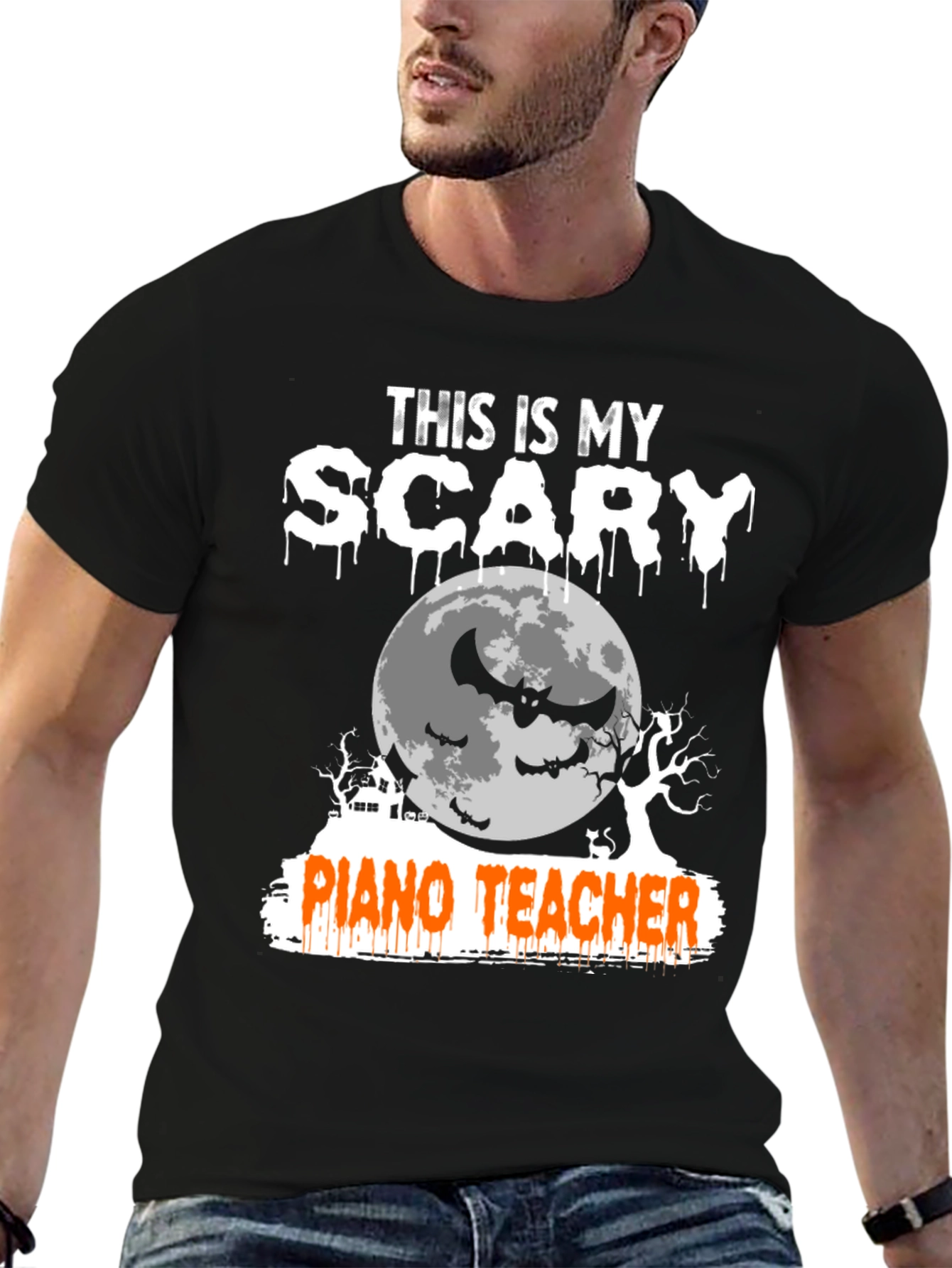 Scary Piano Teacher Halloween T-Shirt