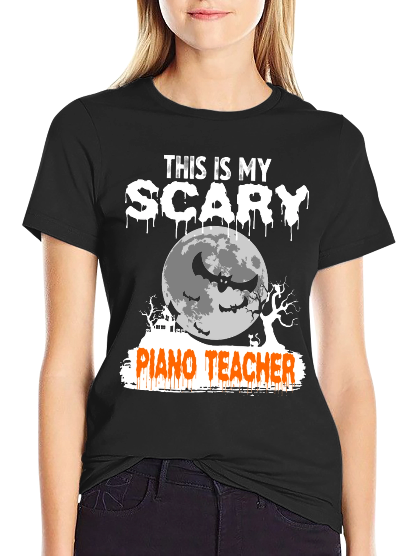 Scary Piano Teacher Halloween T-Shirt