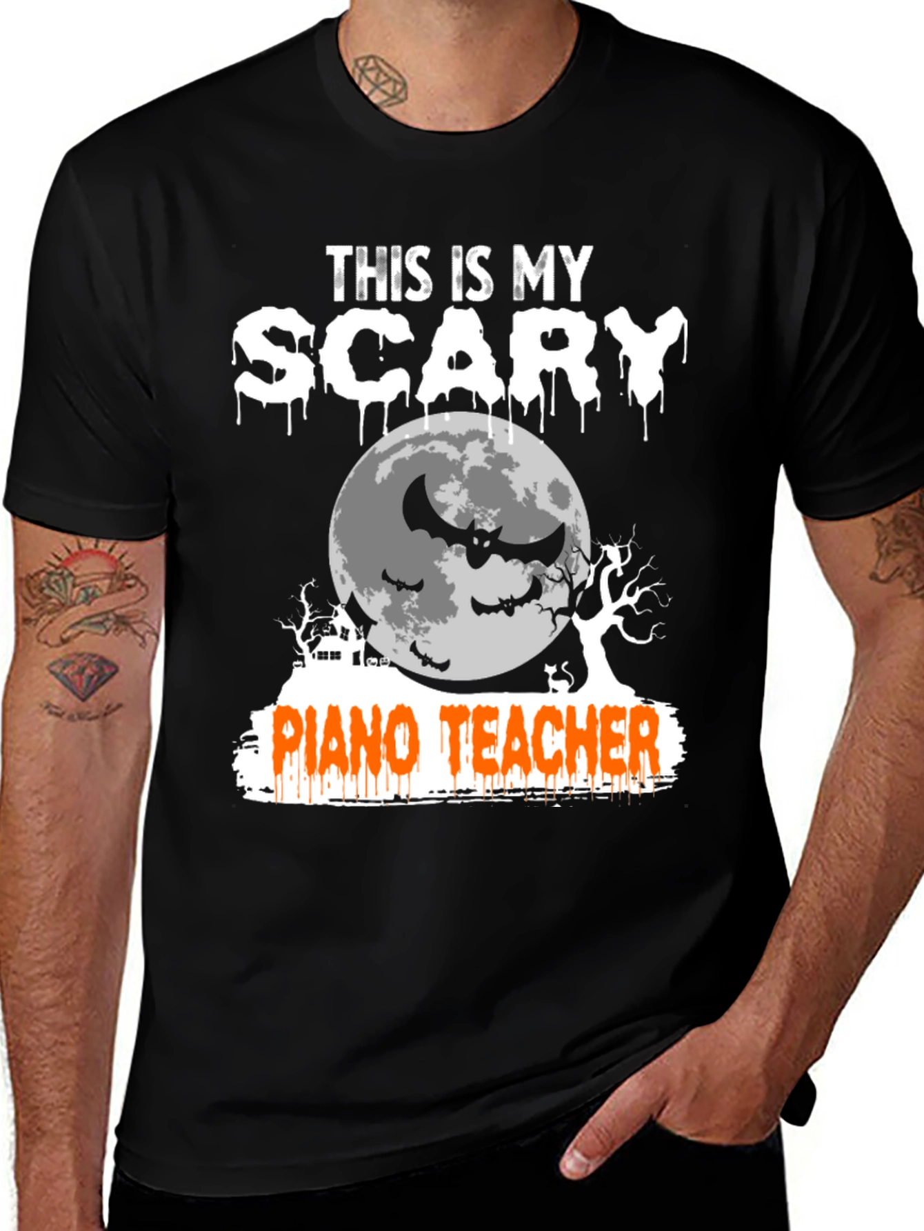 Scary Piano Teacher Halloween T-Shirt