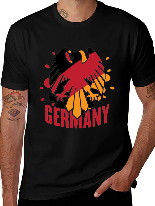 Germany Eagle Graphic Tee - Black Cotton Blend