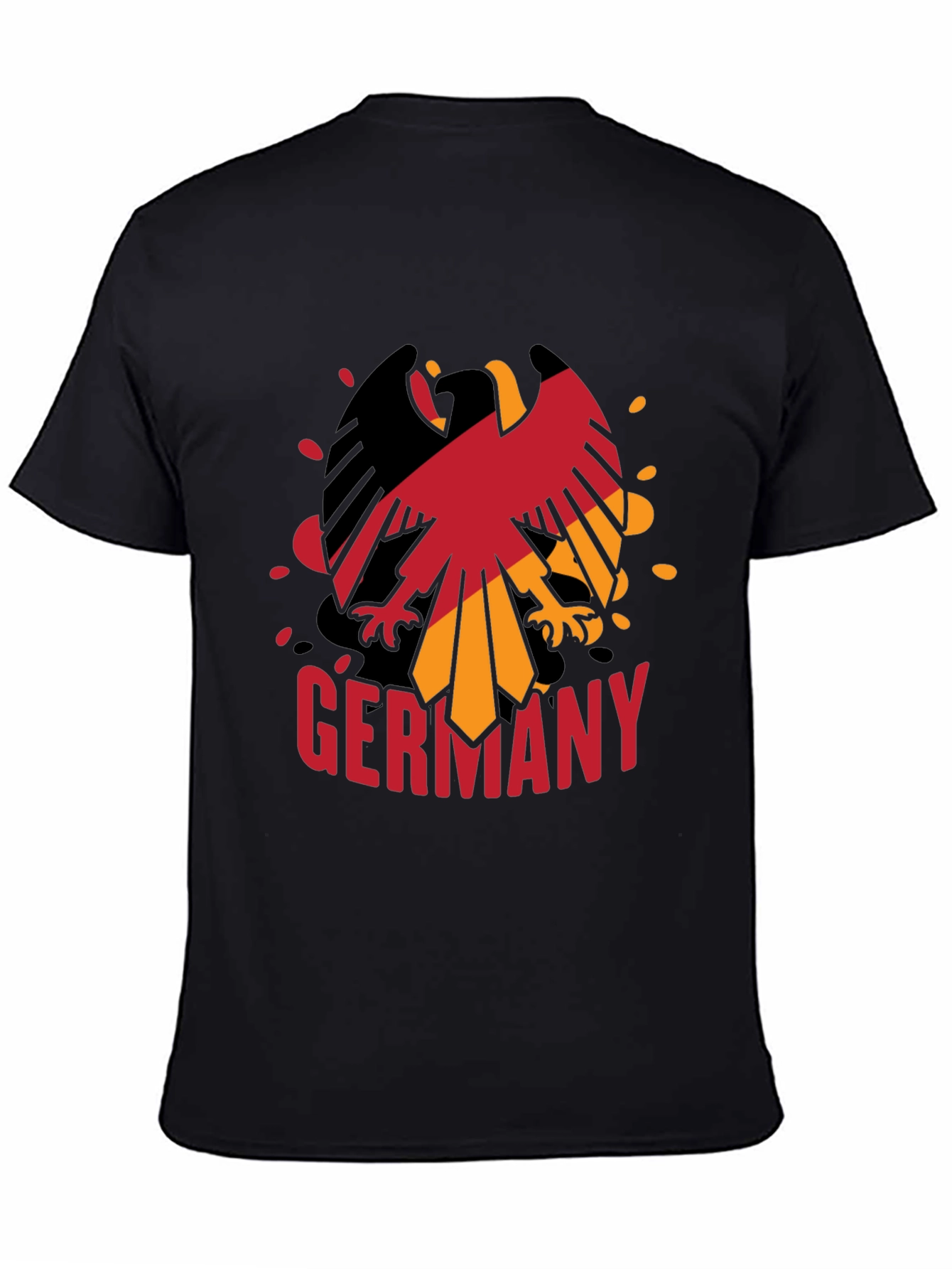 Germany Eagle Graphic Tee - Black Cotton Blend