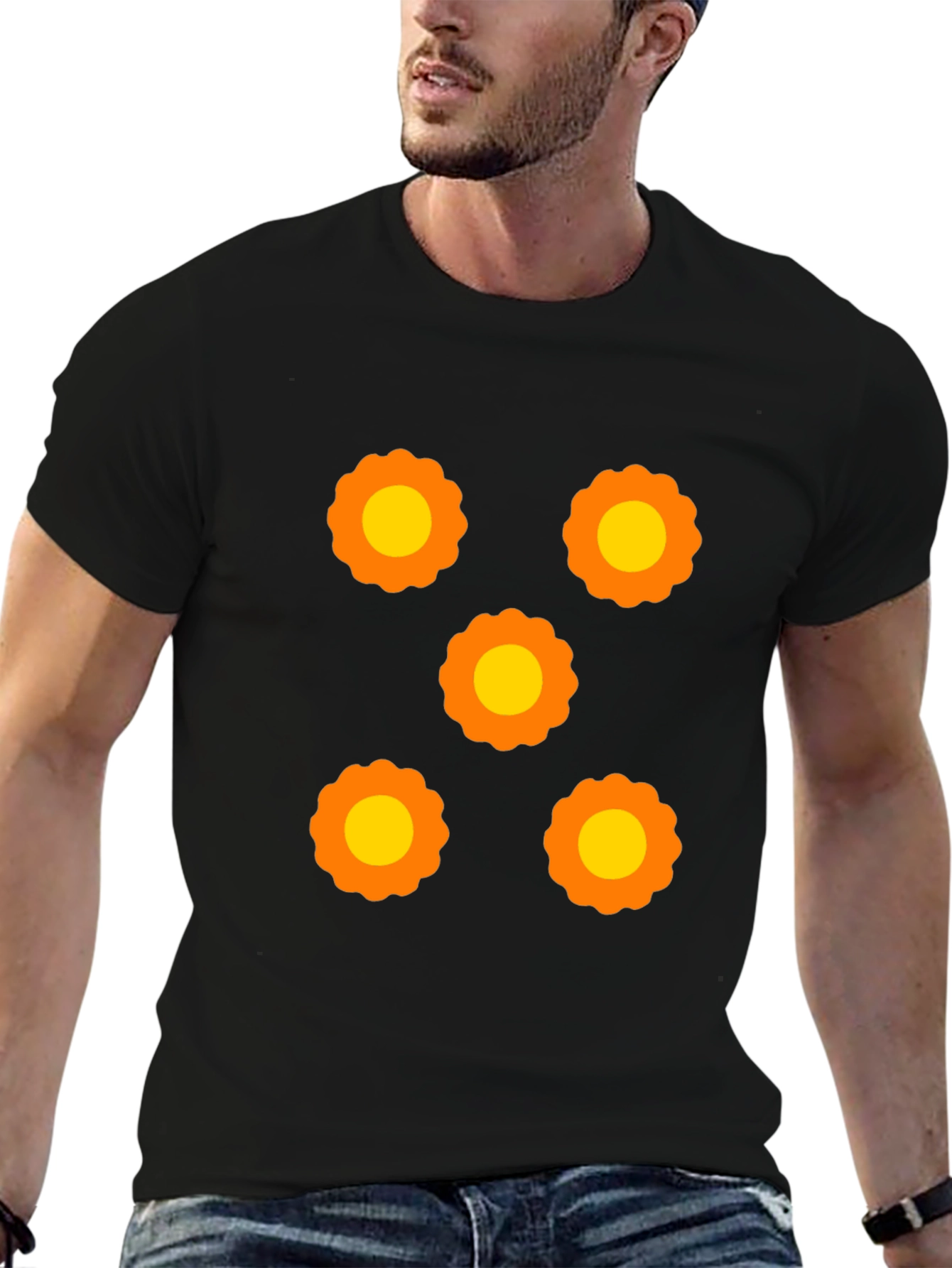 Retro Floral Graphic Tee - Black