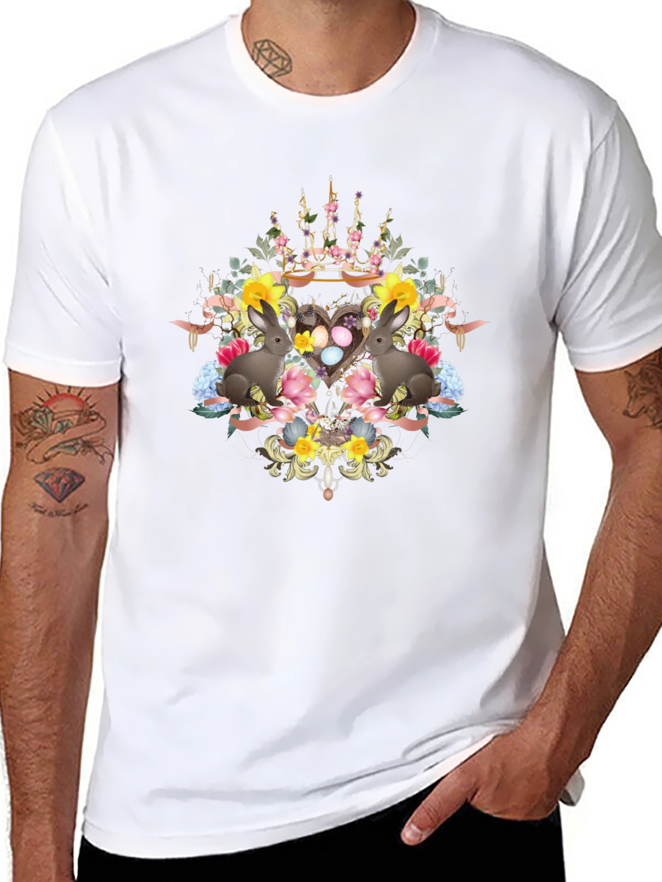 Floral Easter Bunnies T-Shirt