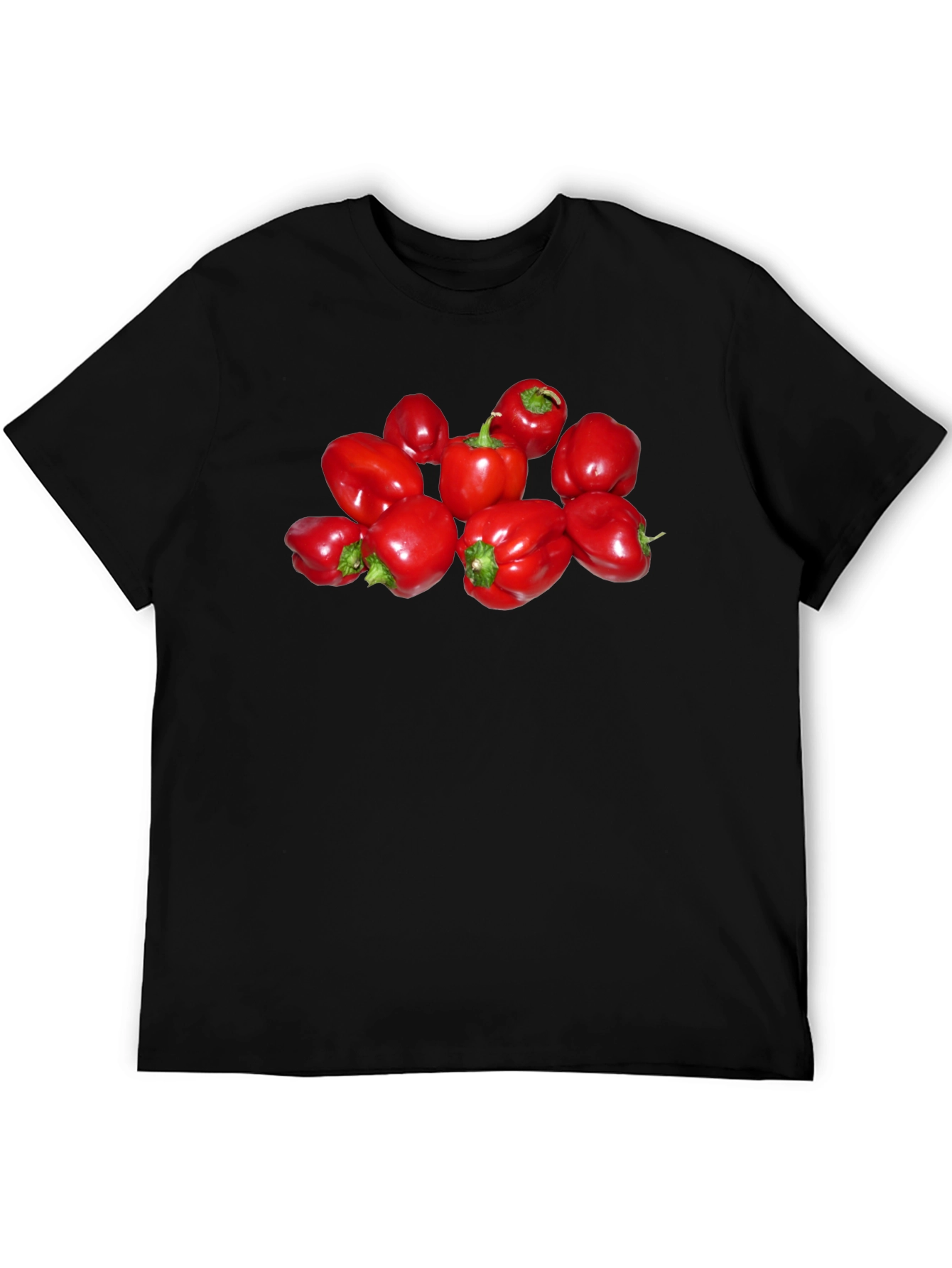 Red Bell Pepper T-Shirt - Black Cotton Tee