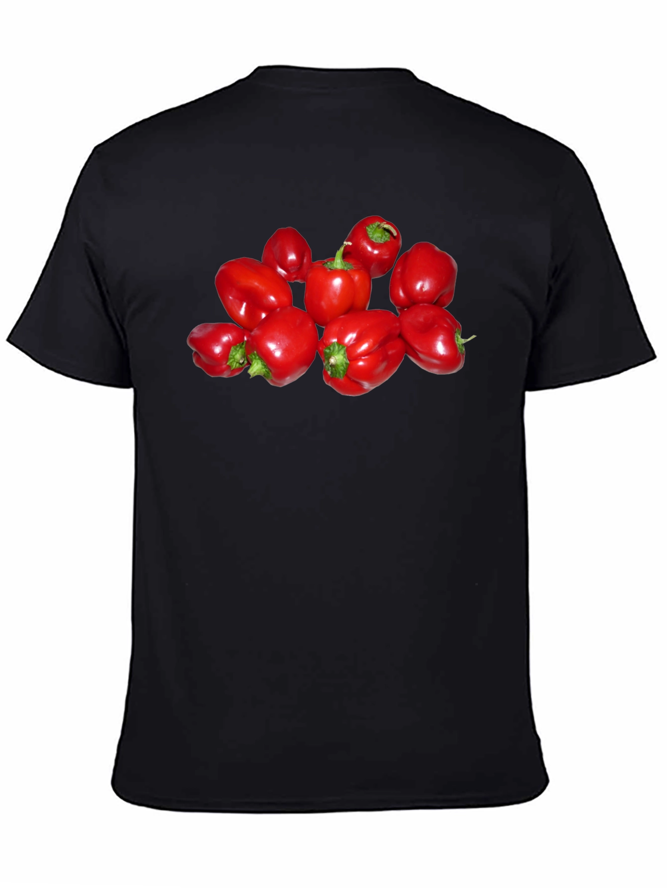 Red Bell Pepper T-Shirt - Black Cotton Tee