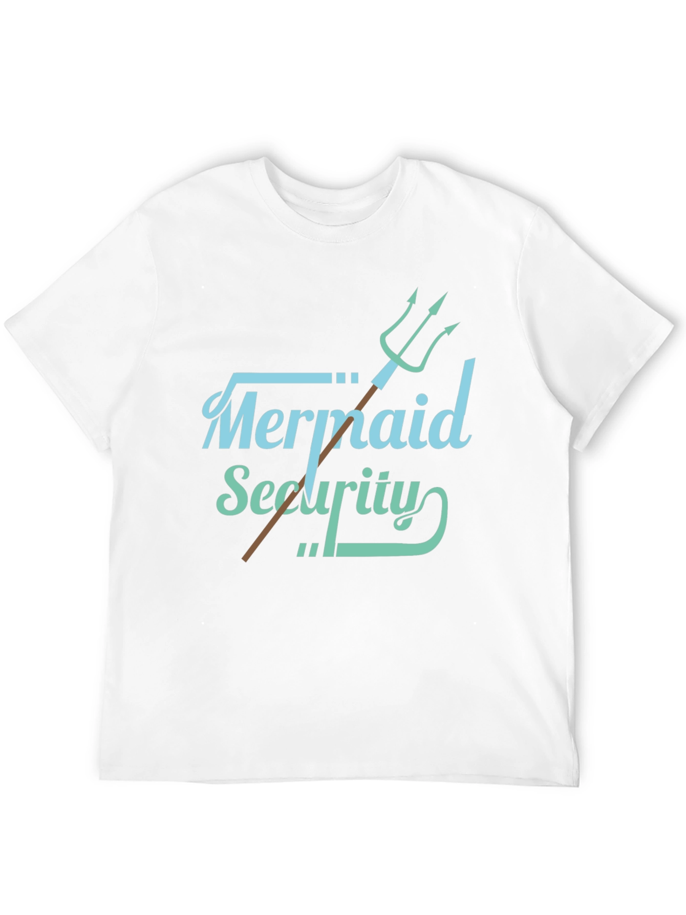 Mermaid Security Graphic T-Shirt Black Cotton Tee