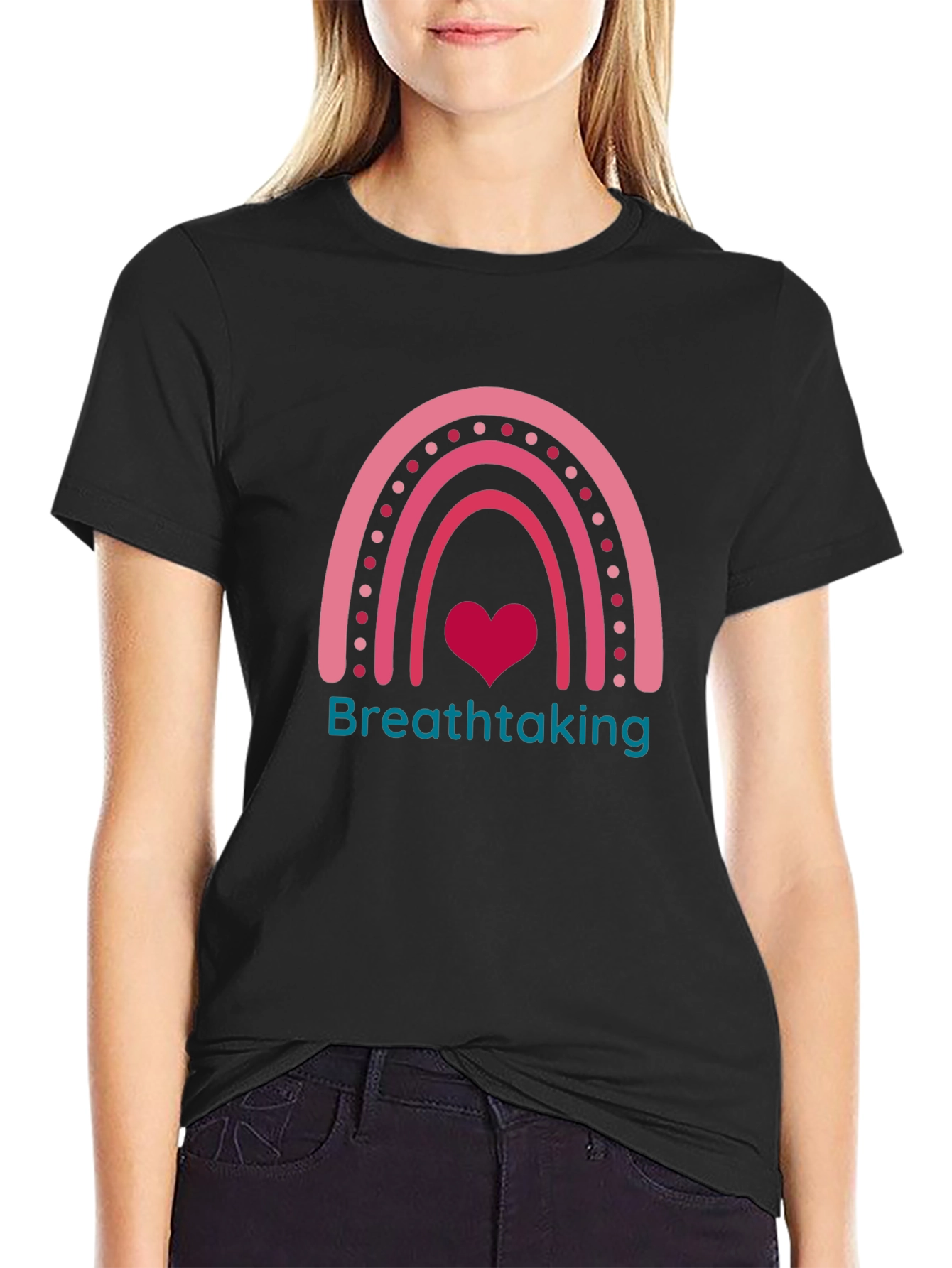 Breathtaking Rainbow Heart Graphic Tee