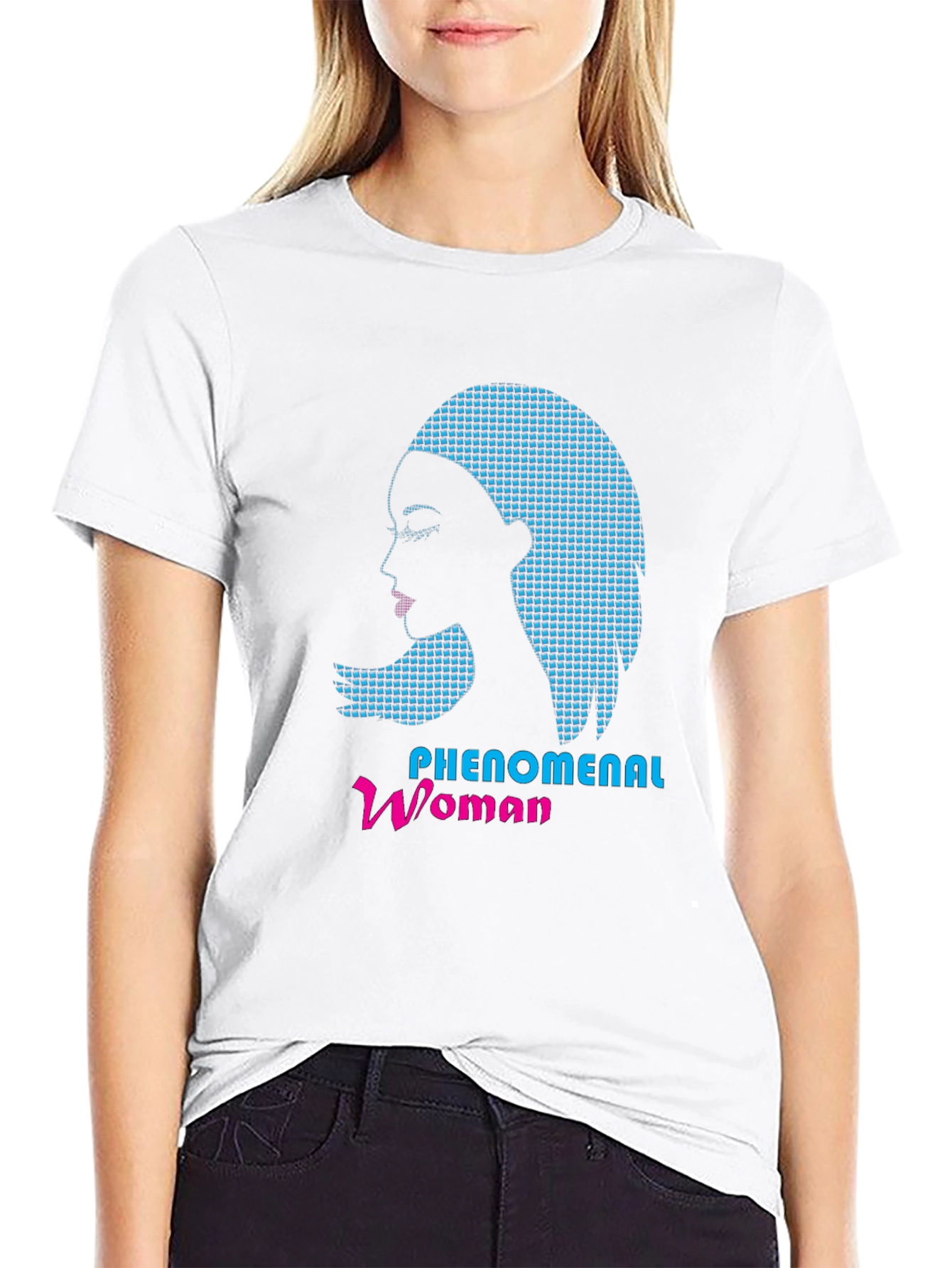 Phenomenal Woman Graphic Print Black Tee