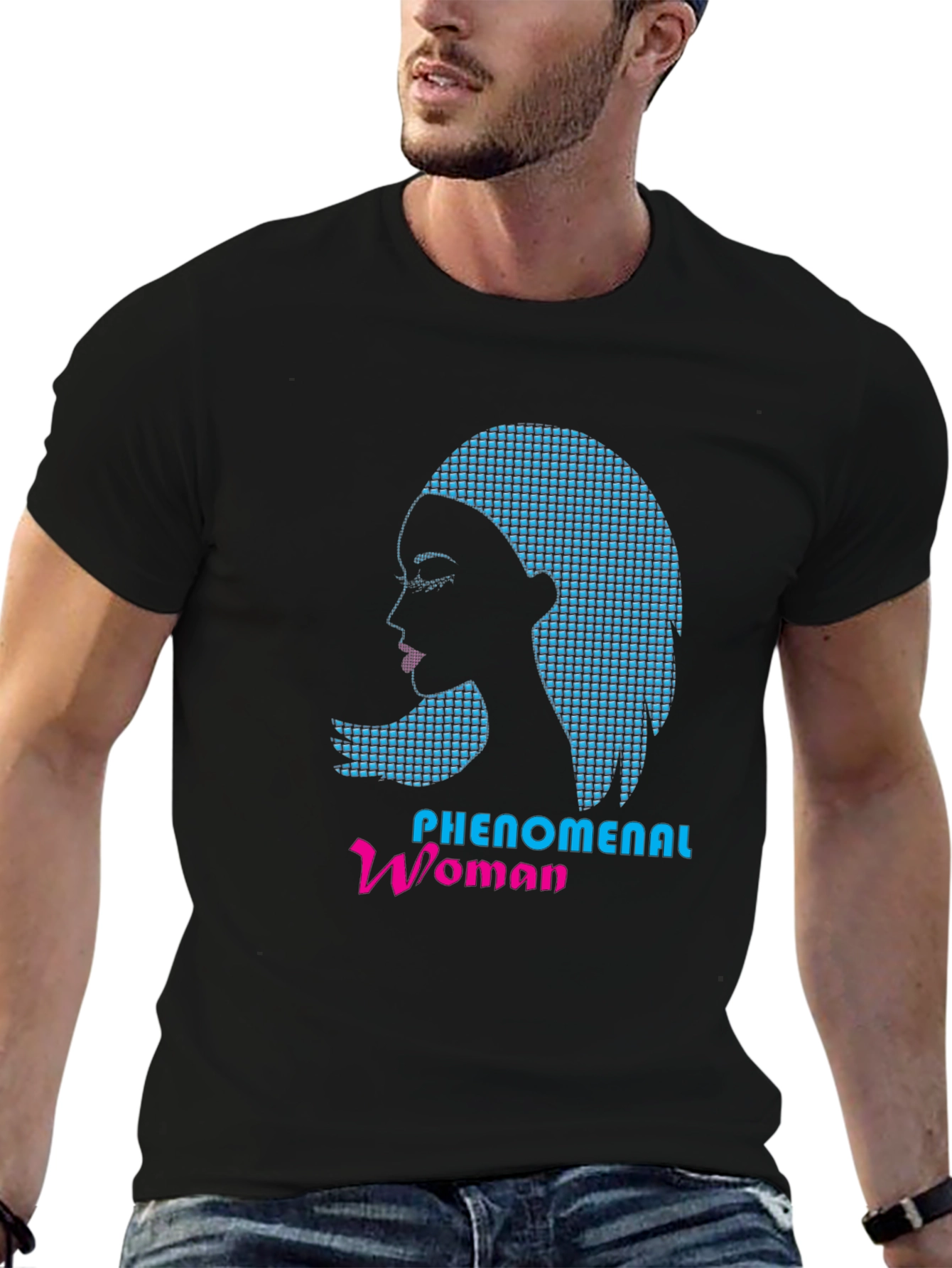 Phenomenal Woman Graphic Print Black Tee