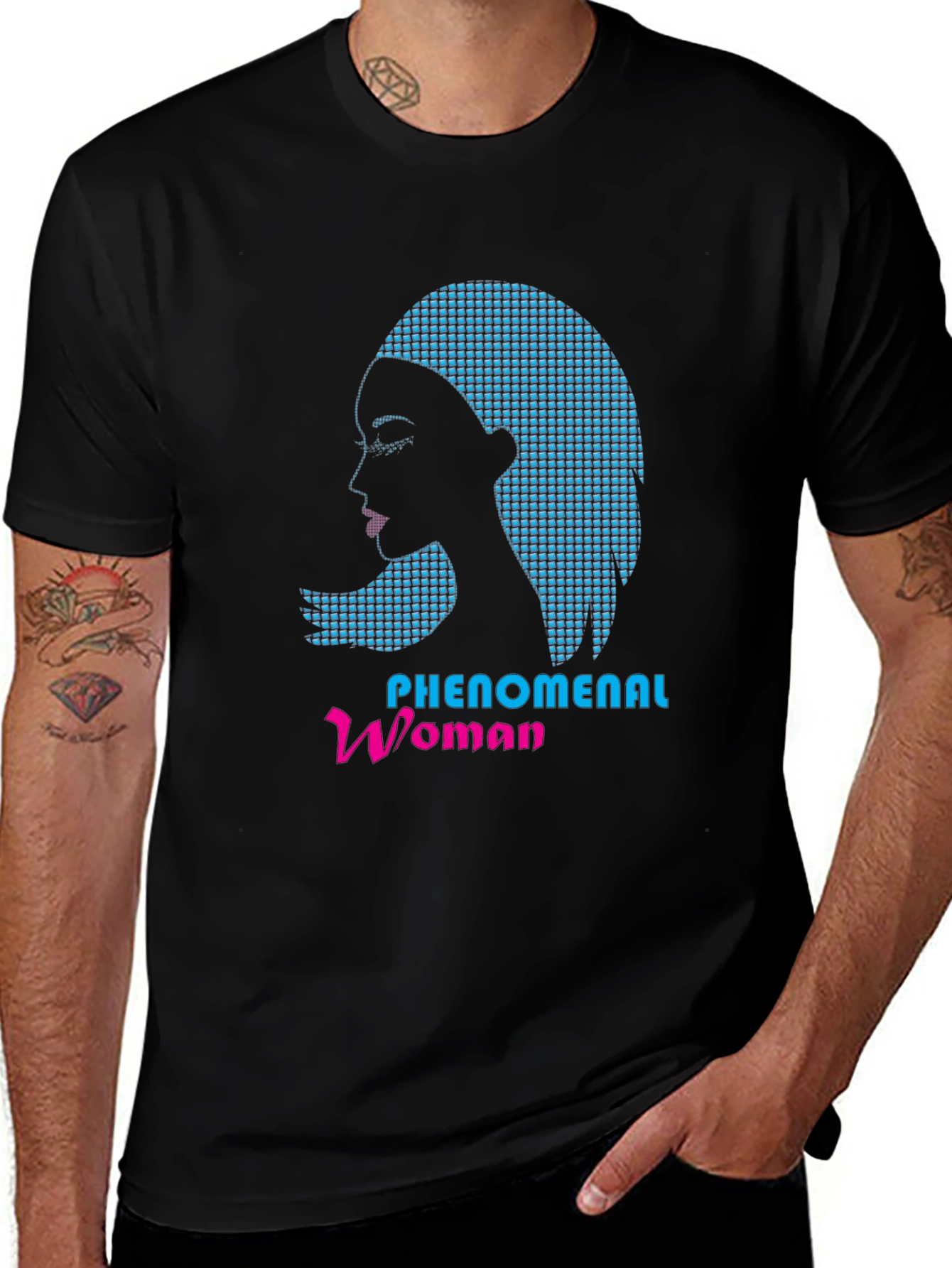 Phenomenal Woman Graphic Print Black Tee