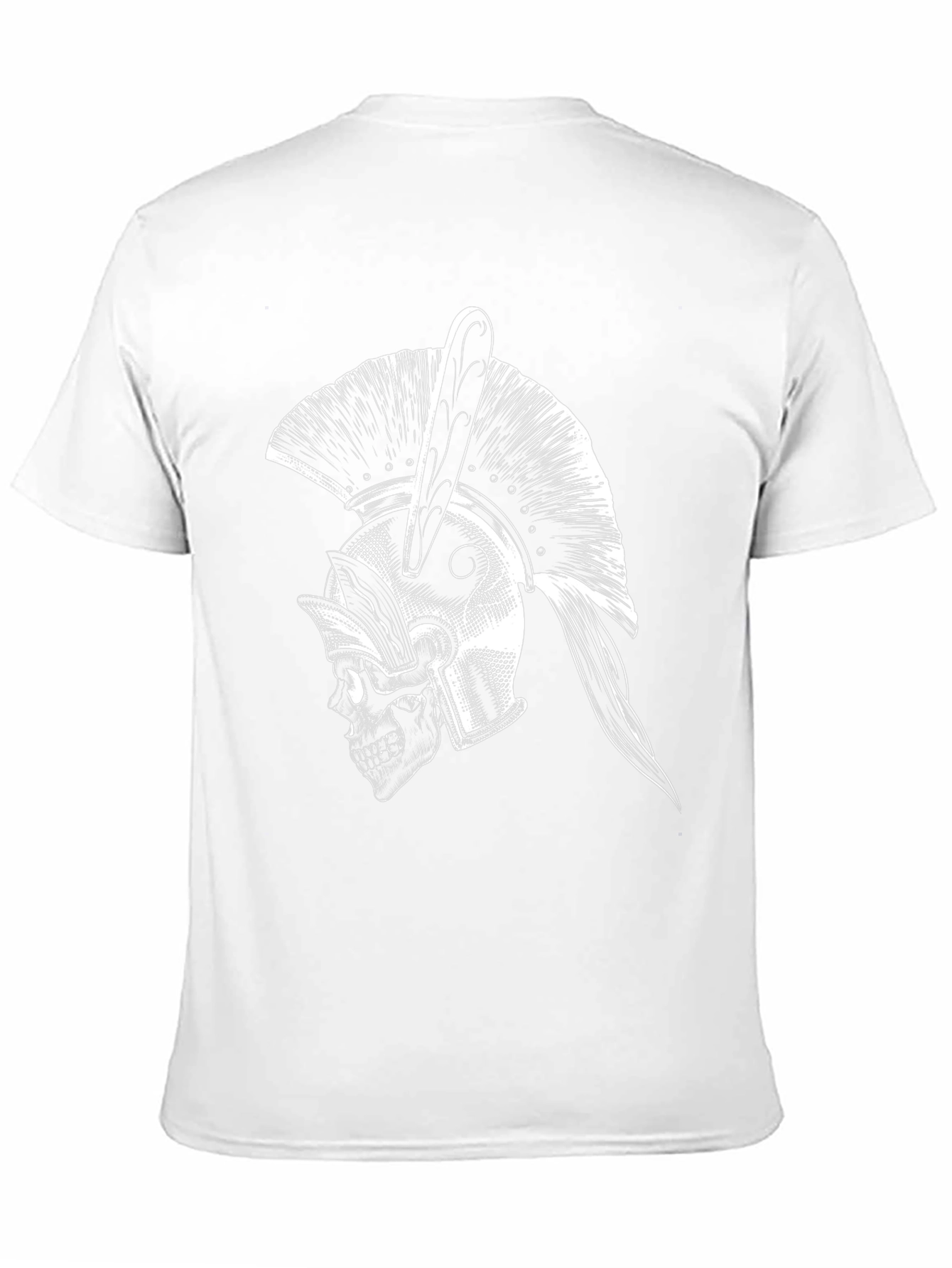 Spartan Skull Helmet Graphic Tee - Black Cotton