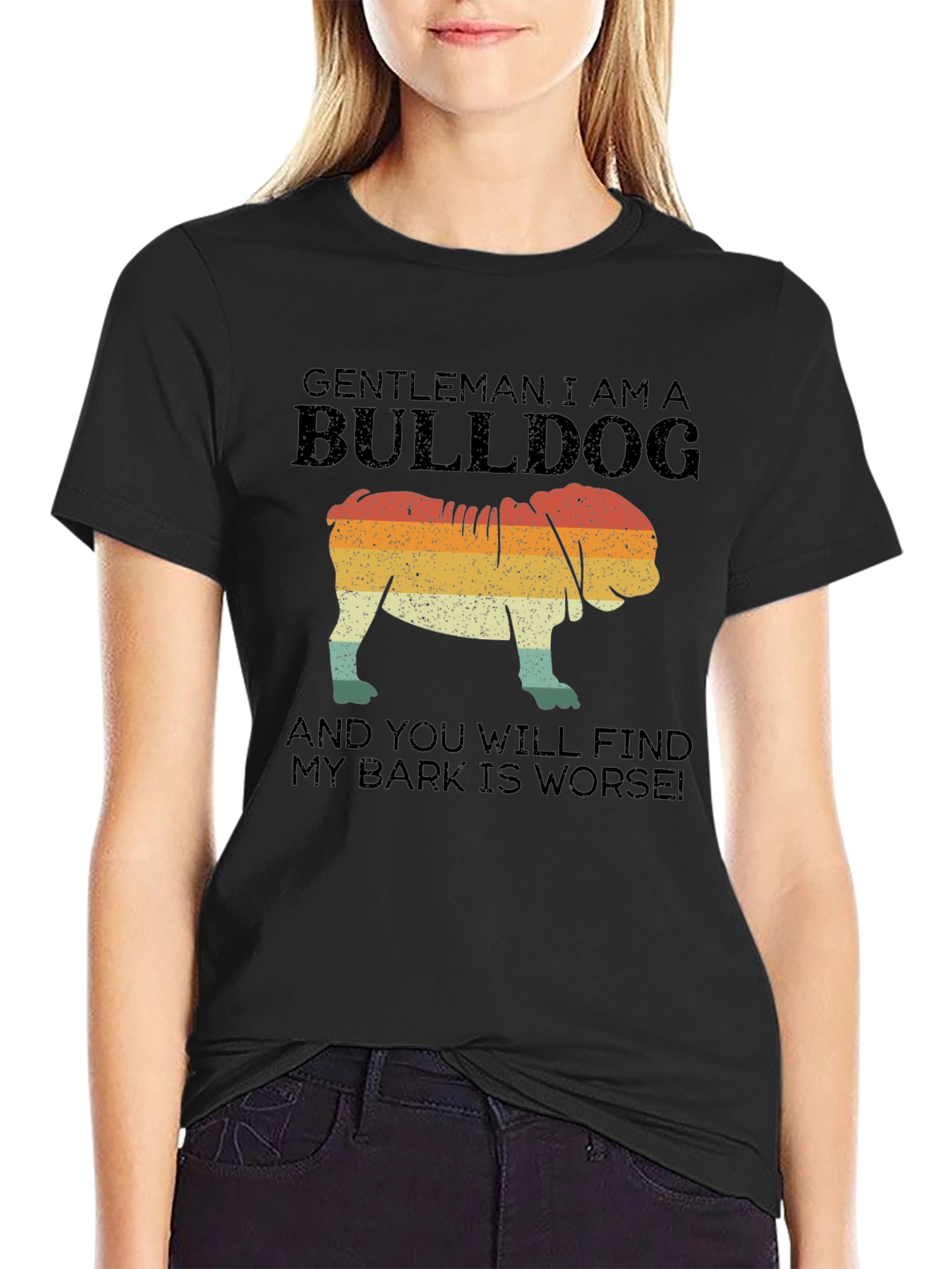 Gentleman Bulldog Graphic T-Shirt