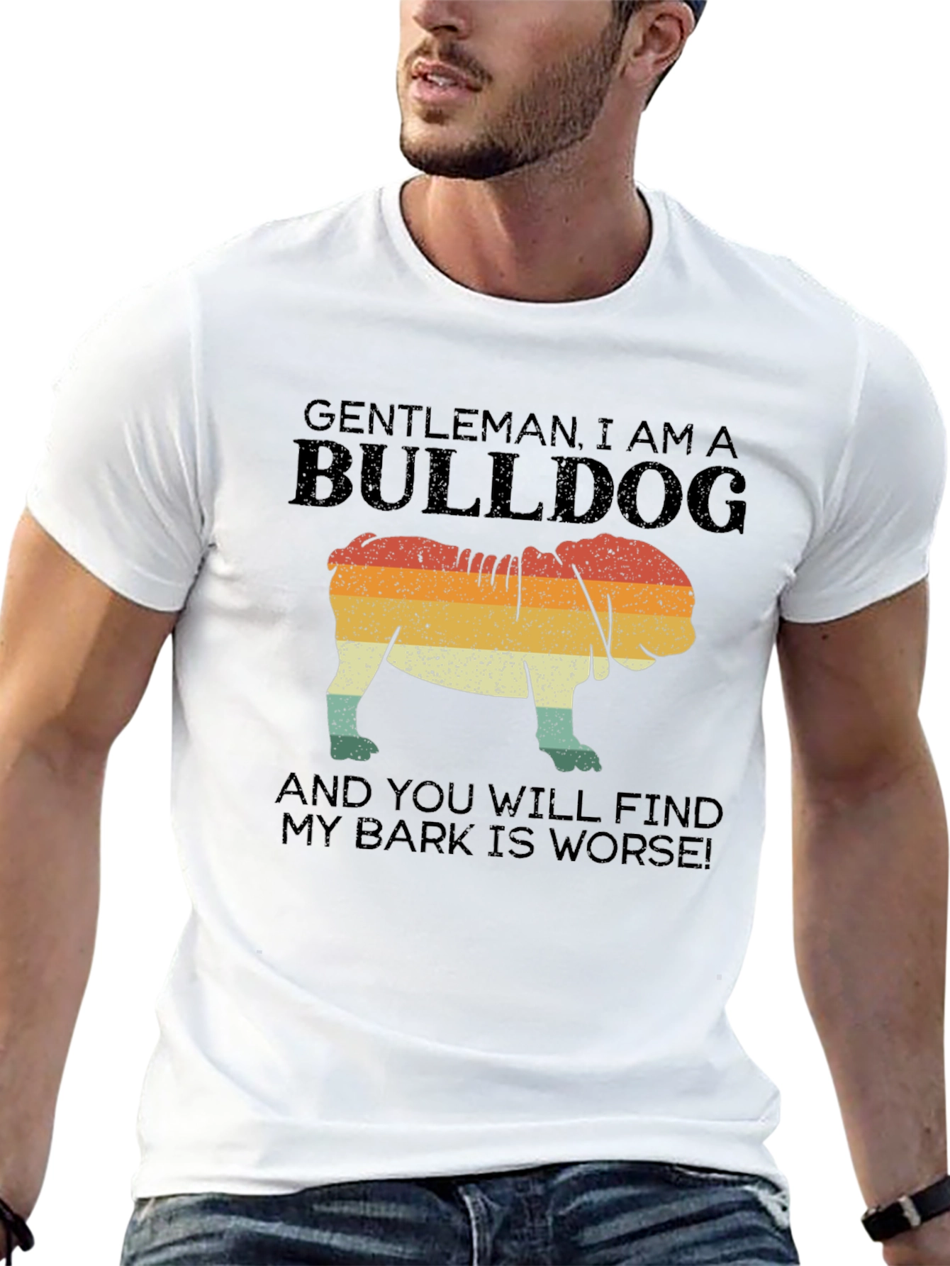 Gentleman Bulldog Graphic T-Shirt
