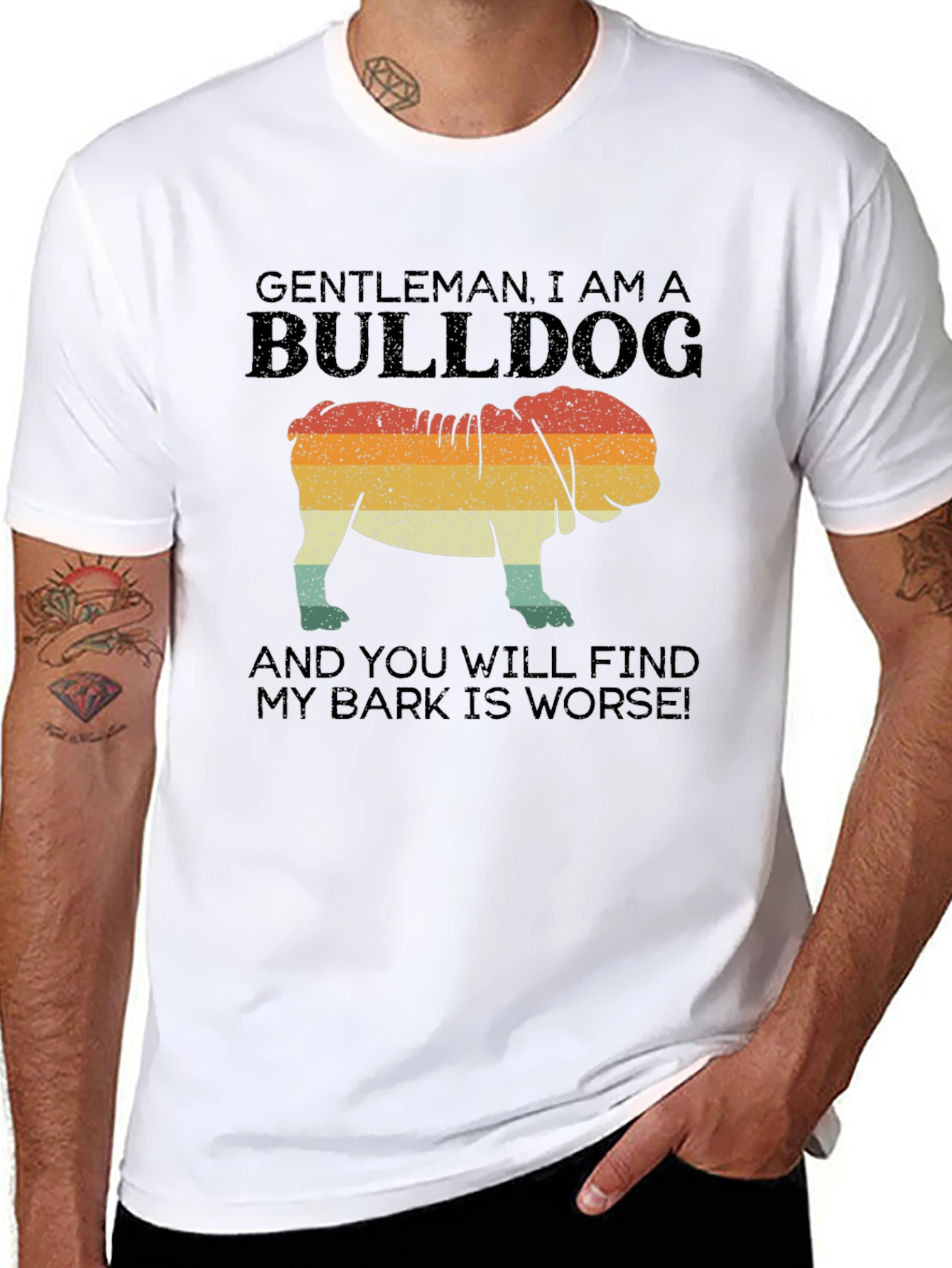 Gentleman Bulldog Graphic T-Shirt