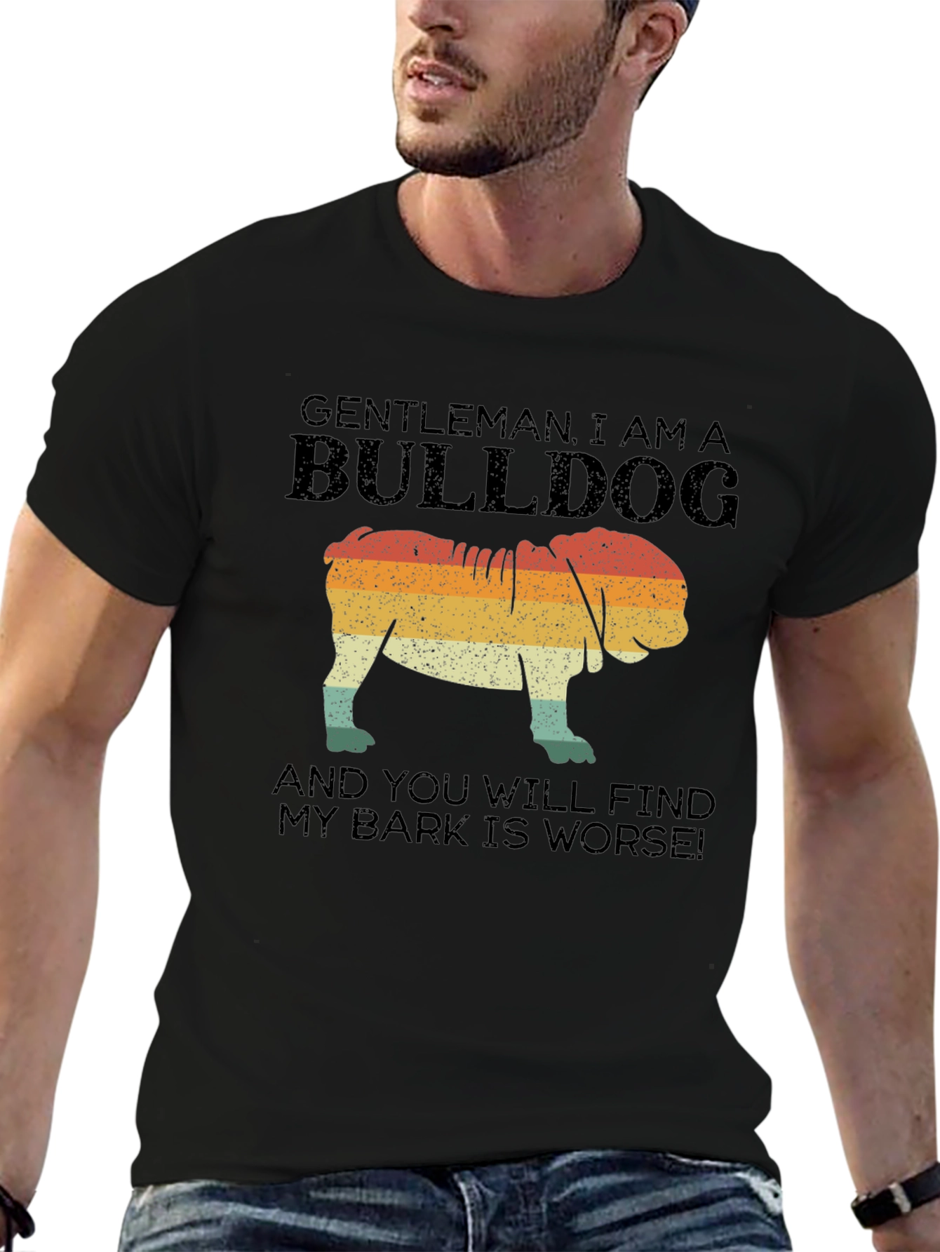 Gentleman Bulldog Graphic T-Shirt