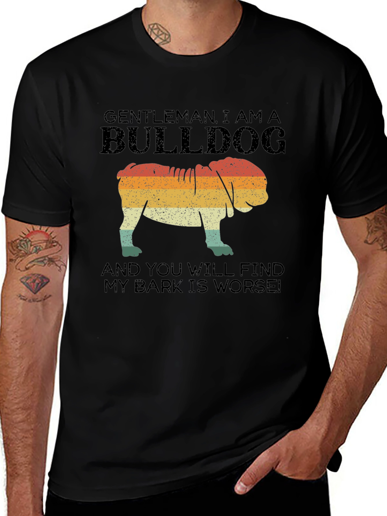 Gentleman Bulldog Graphic T-Shirt