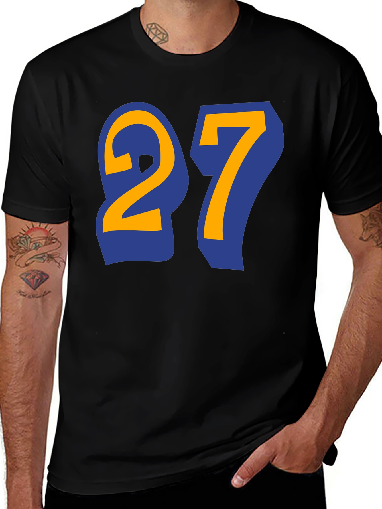 Number 27 Graphic Tee - Black T-Shirt