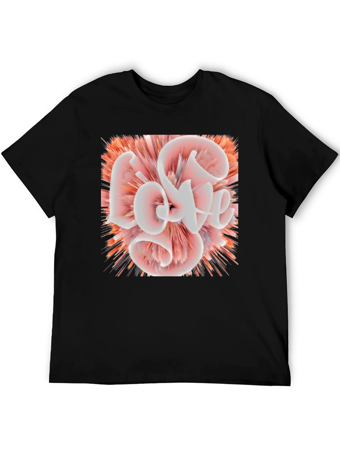 Abstract Love Graphic Black Tee