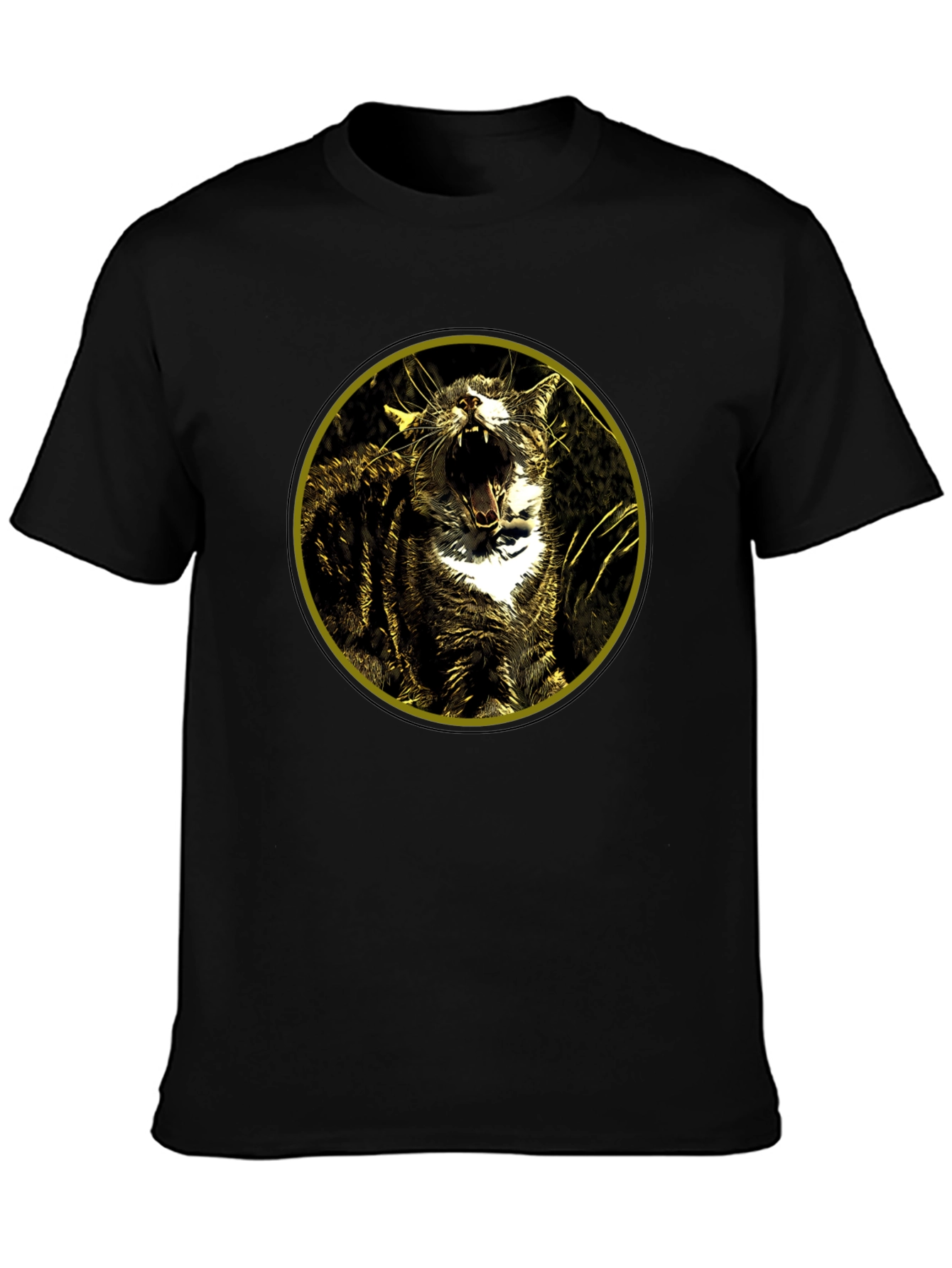Roaring Cat Graphic Tee - Black