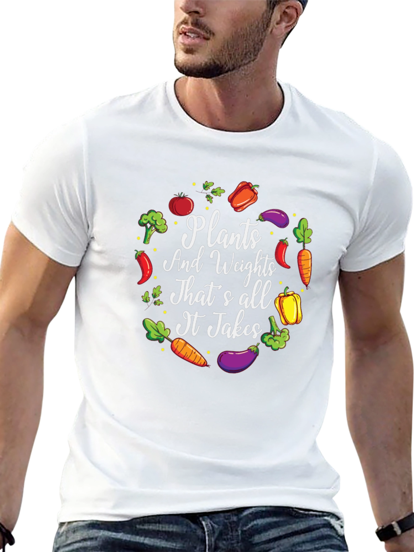 Plants & Weights T-Shirt: Vegan Fitness Apparel