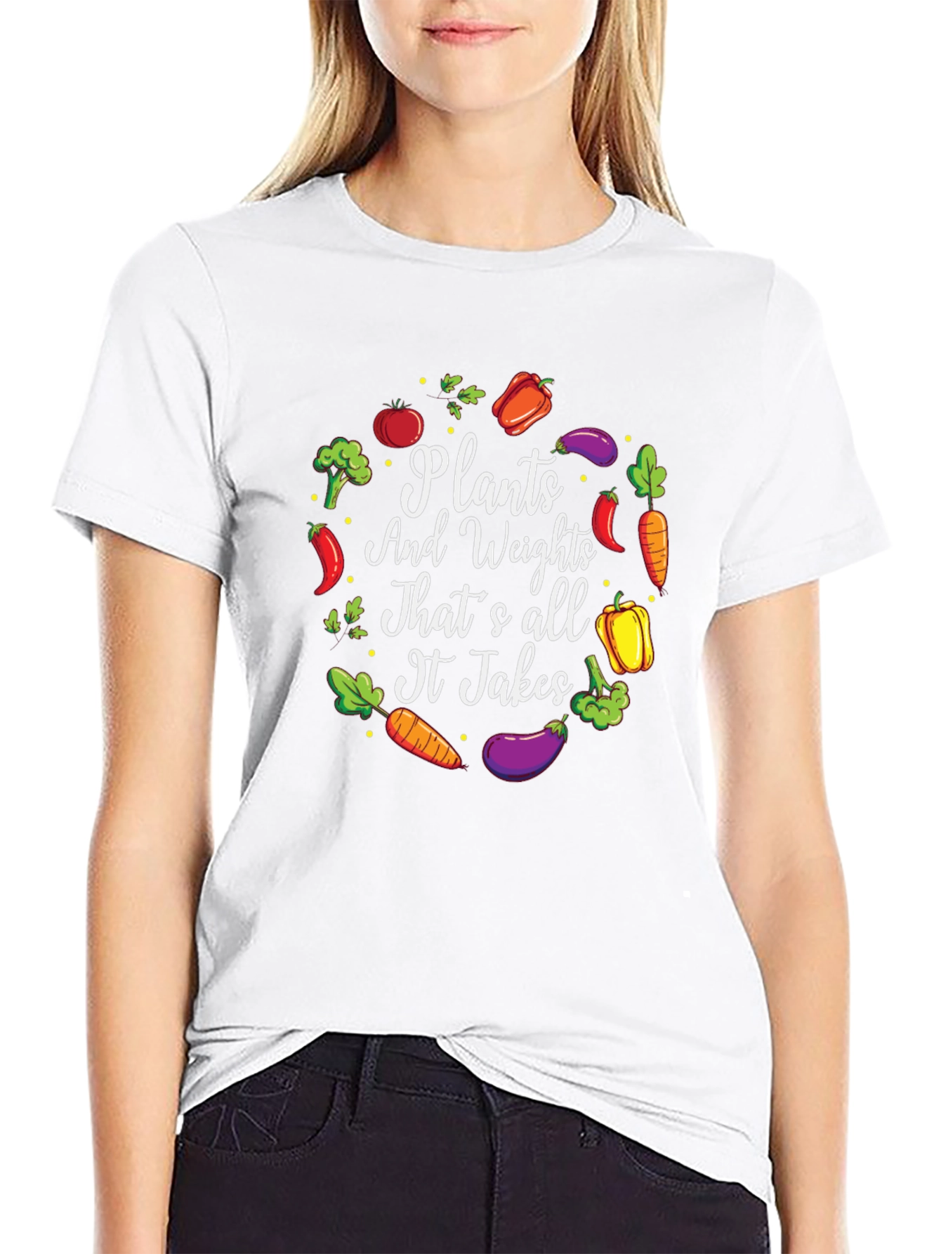 Plants & Weights T-Shirt: Vegan Fitness Apparel